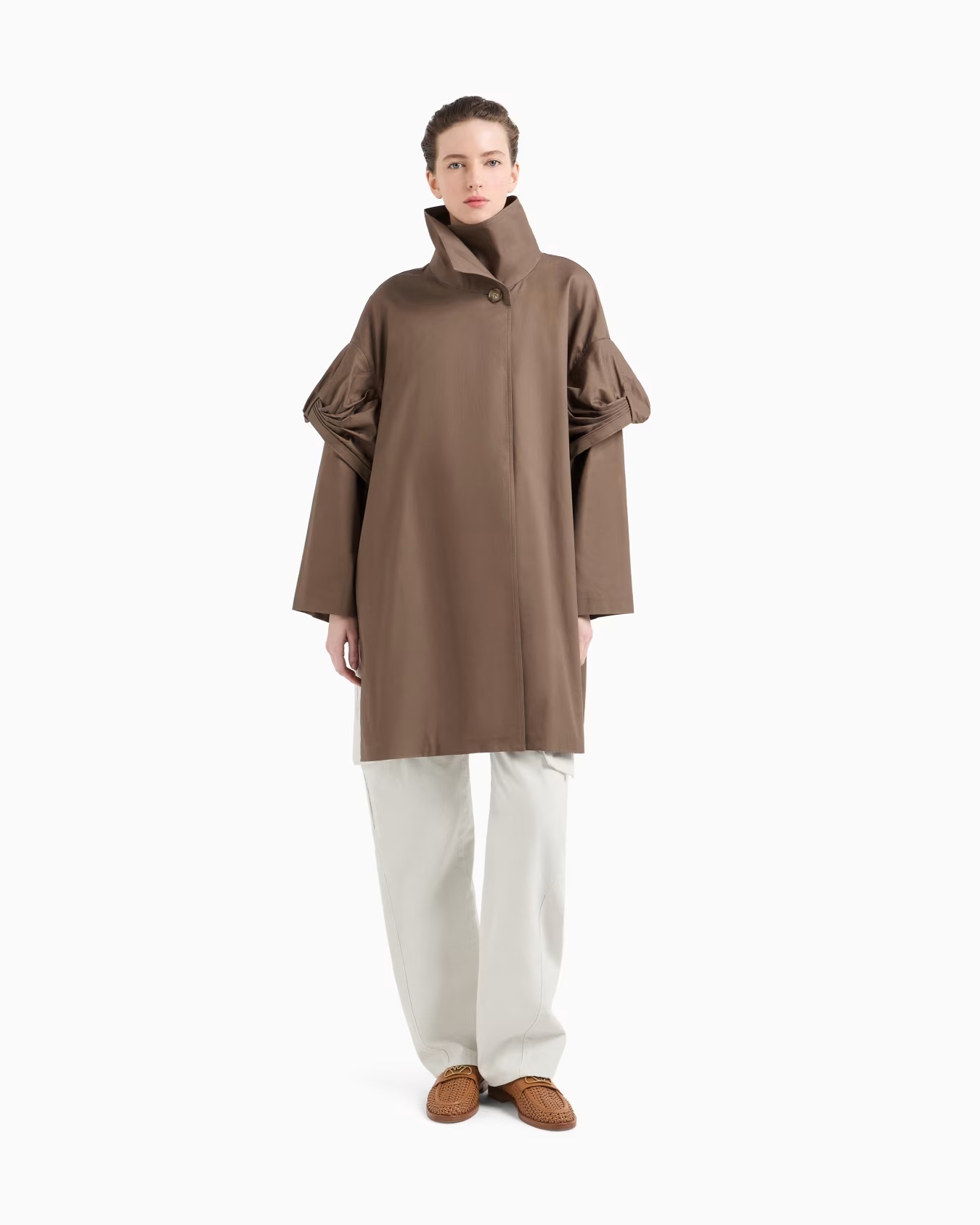 Pima gabardine trench coat with torchon 2 Pima gabardine trench coat with torchon