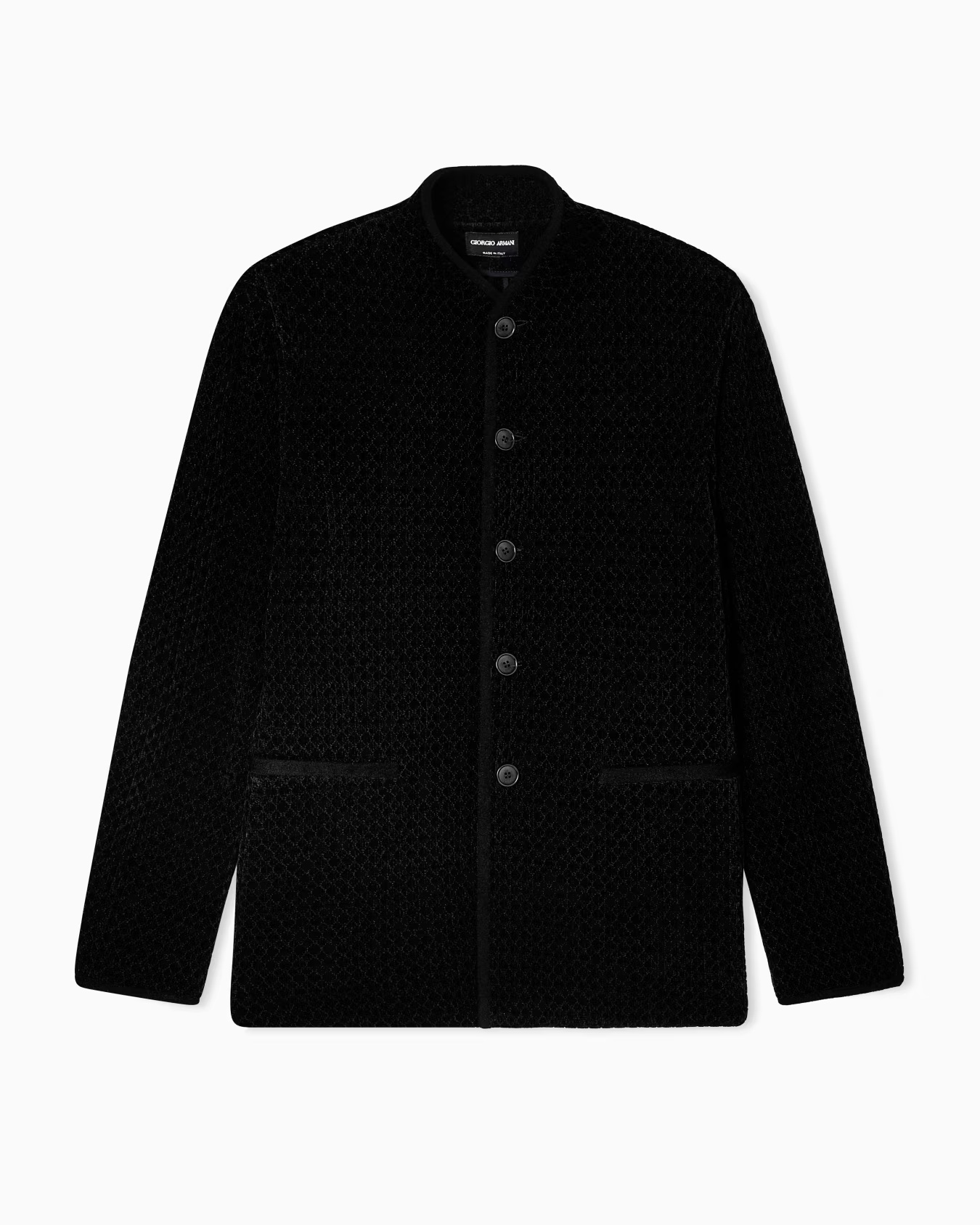 Single-breasted jacket in a chenille jersey knit