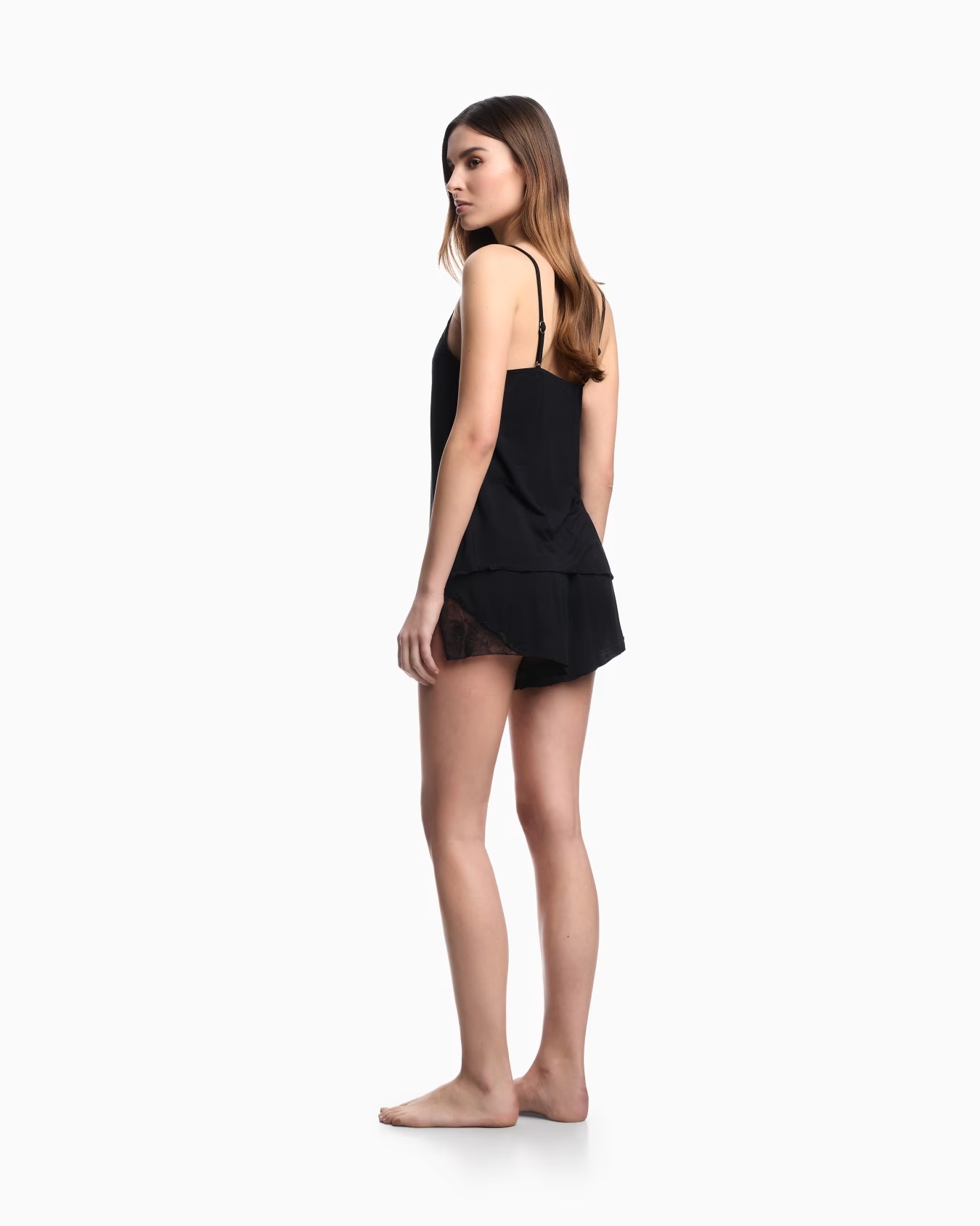ASV Eternal Lace pyjama top and shorts with recycled-lace details 3 ASV Eternal Lace pyjama top and shorts with recycled-lace details