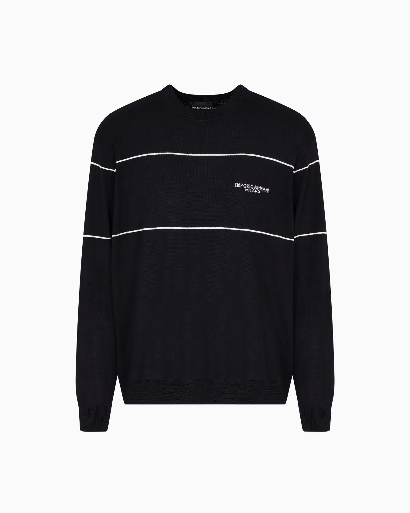 Virgin-wool jumper with jacquard logo 1 Virgin-wool jumper with jacquard logo