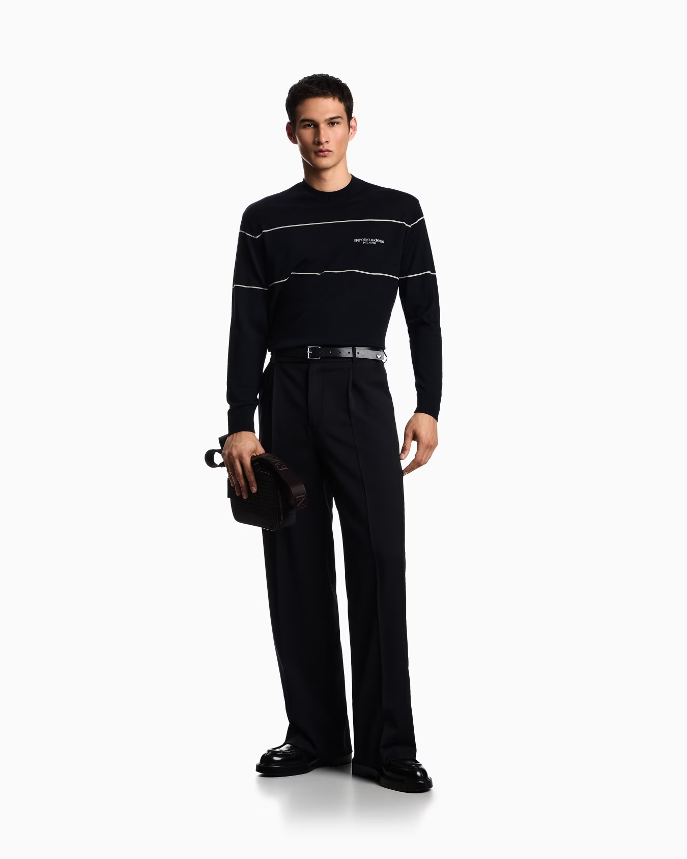 Virgin-wool jumper with jacquard logo 2 Virgin-wool jumper with jacquard logo