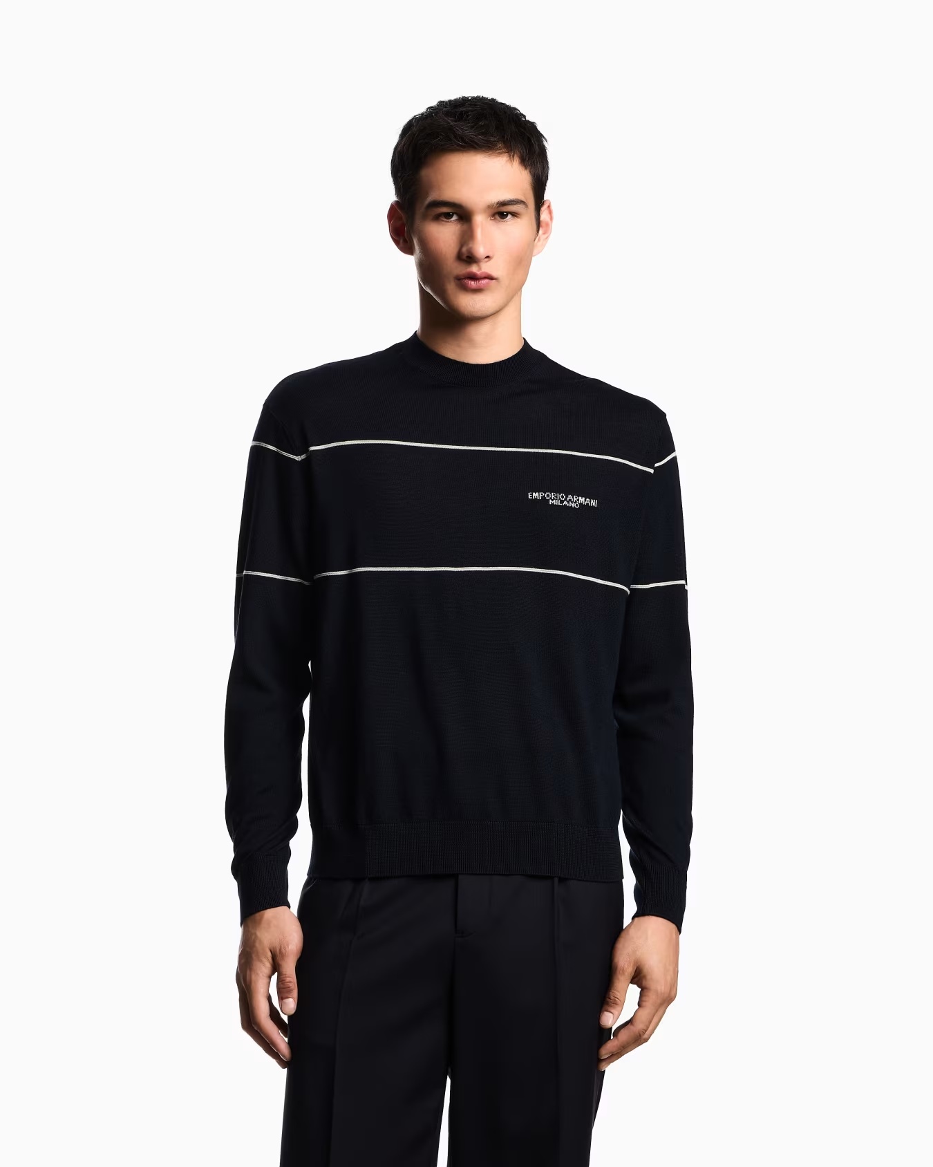 Virgin-wool jumper with jacquard logo 4 Virgin-wool jumper with jacquard logo