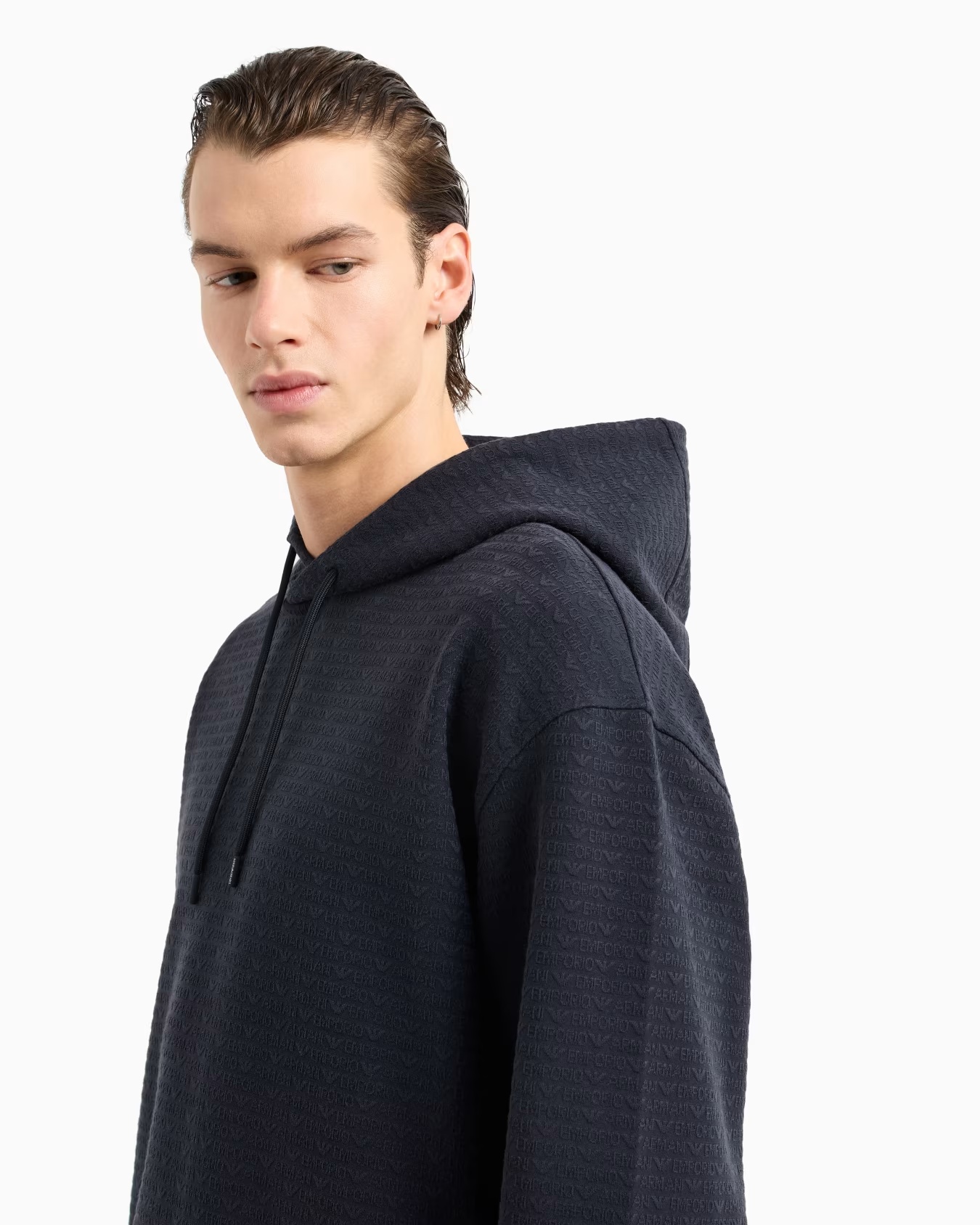 ASV jersey-Lyocell blend hooded sweatshirt with all-over lettering 5 ASV jersey-Lyocell blend hooded sweatshirt with all-over lettering