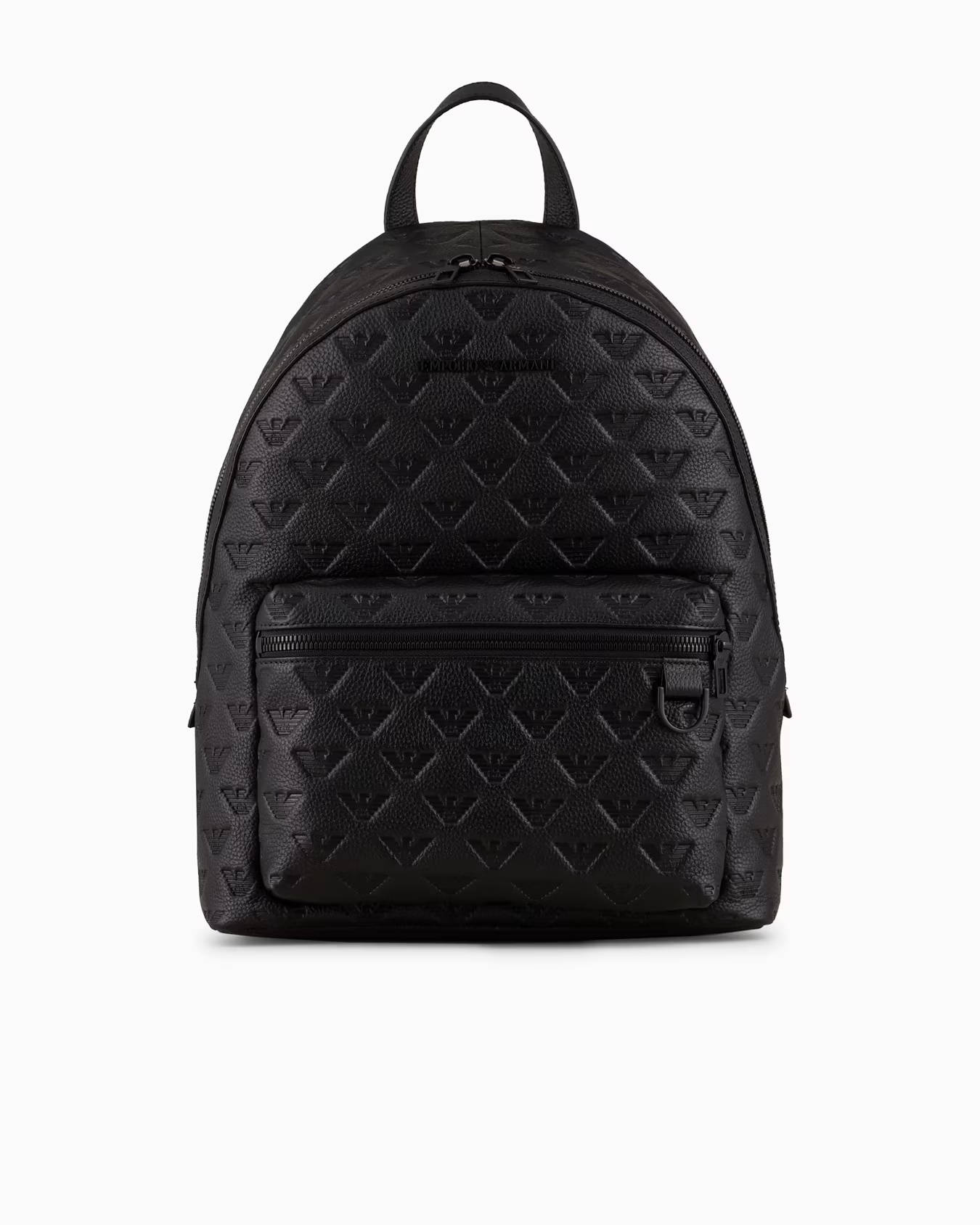Round leather backpack with all-over embossed eagle 1 Round leather backpack with all-over embossed eagle