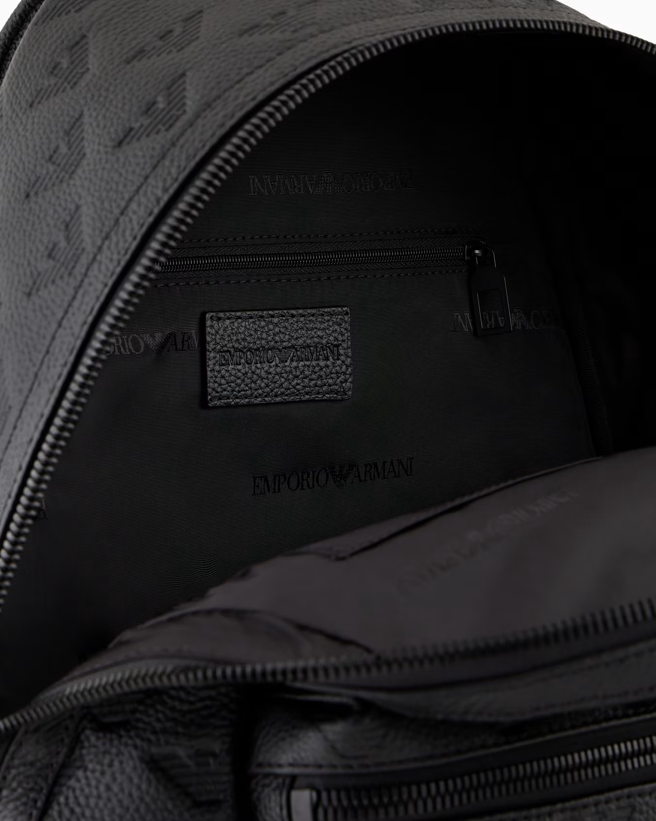 Round leather backpack with all-over embossed eagle 4 Round leather backpack with all-over embossed eagle