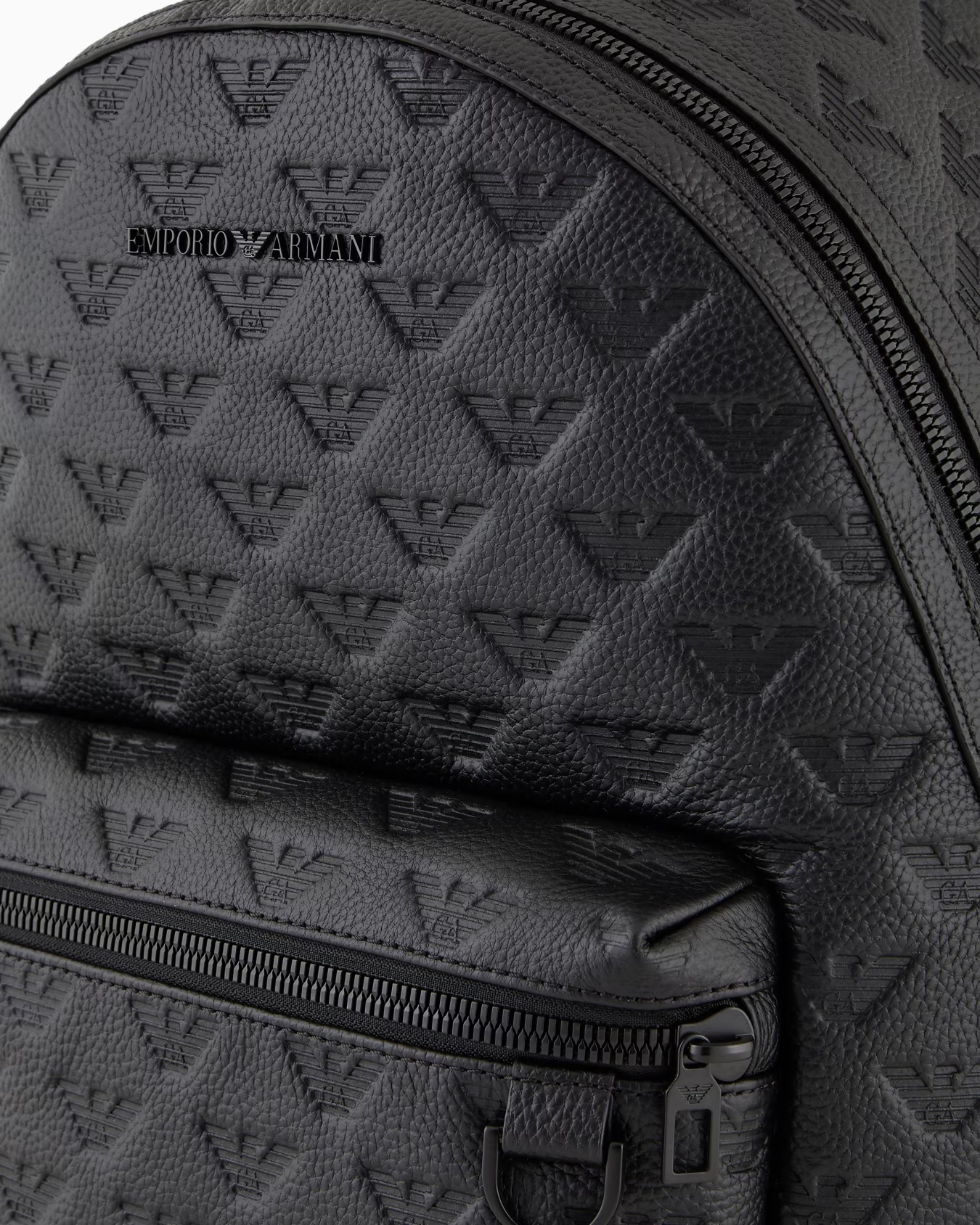 Round leather backpack with all-over embossed eagle 5 Round leather backpack with all-over embossed eagle
