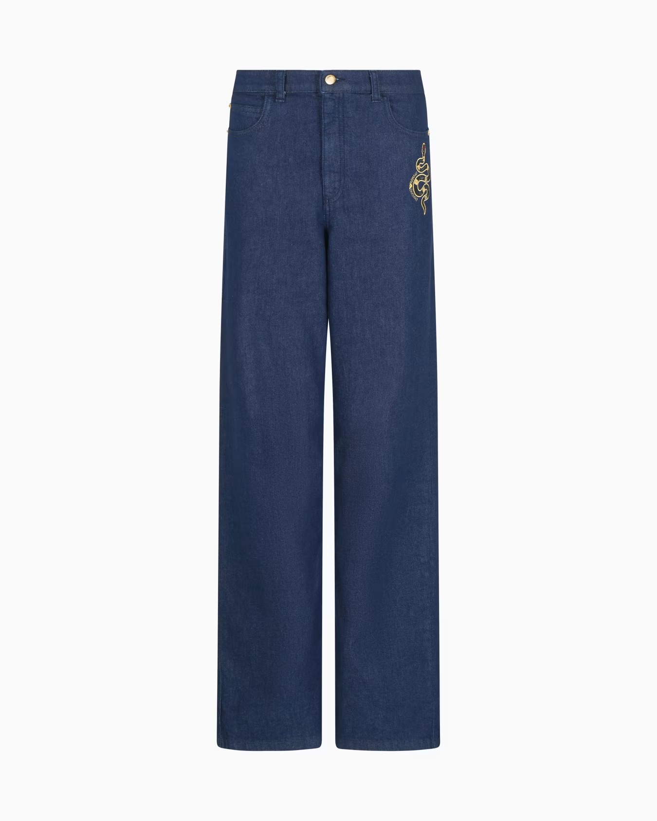J4B medium-high waist and straight-leg denim jeans with embroidery 1 J4B medium-high waist and straight-leg denim jeans with embroidery