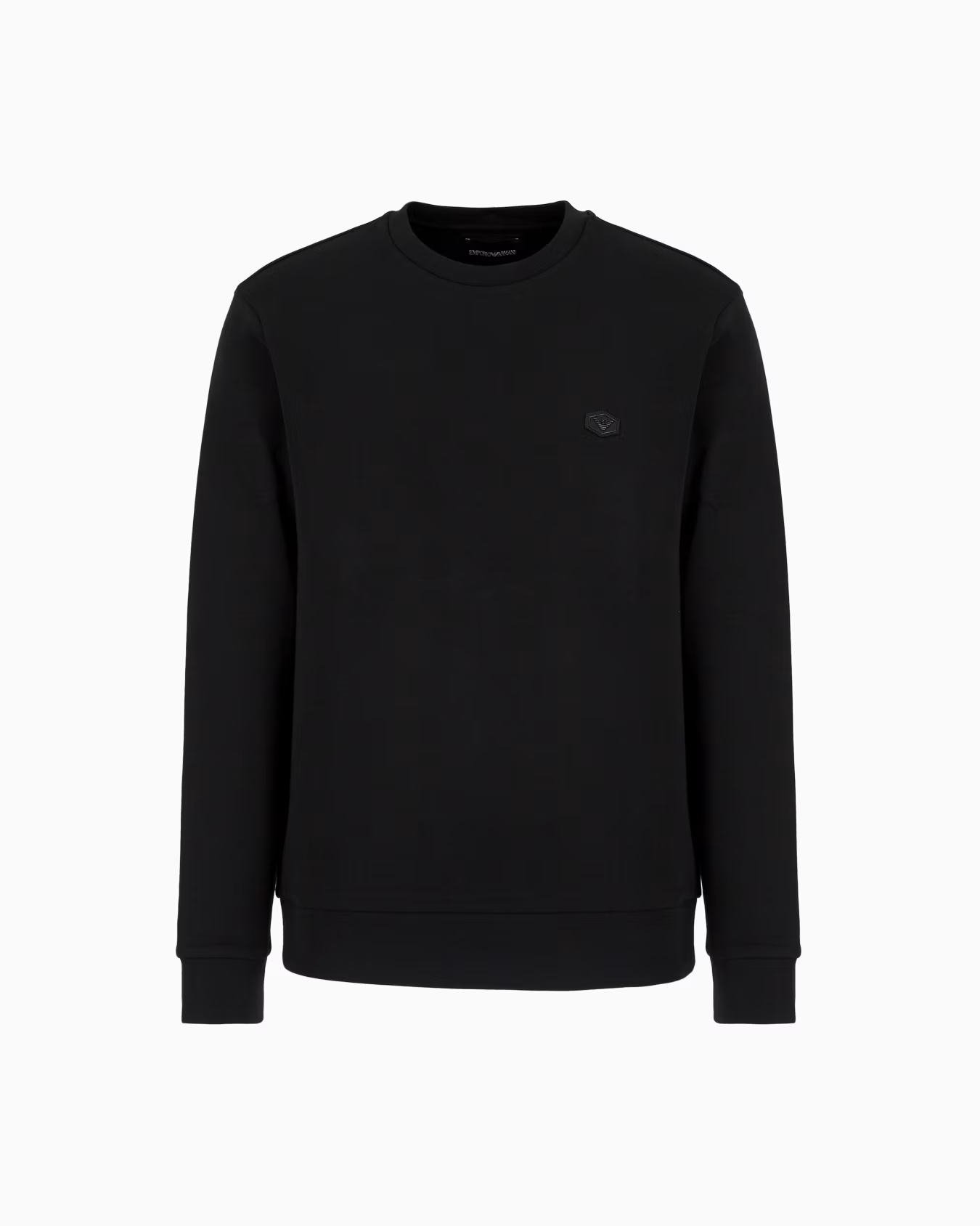 Double-jersey sweatshirt with micro logo patch 1 Double-jersey sweatshirt with micro logo patch