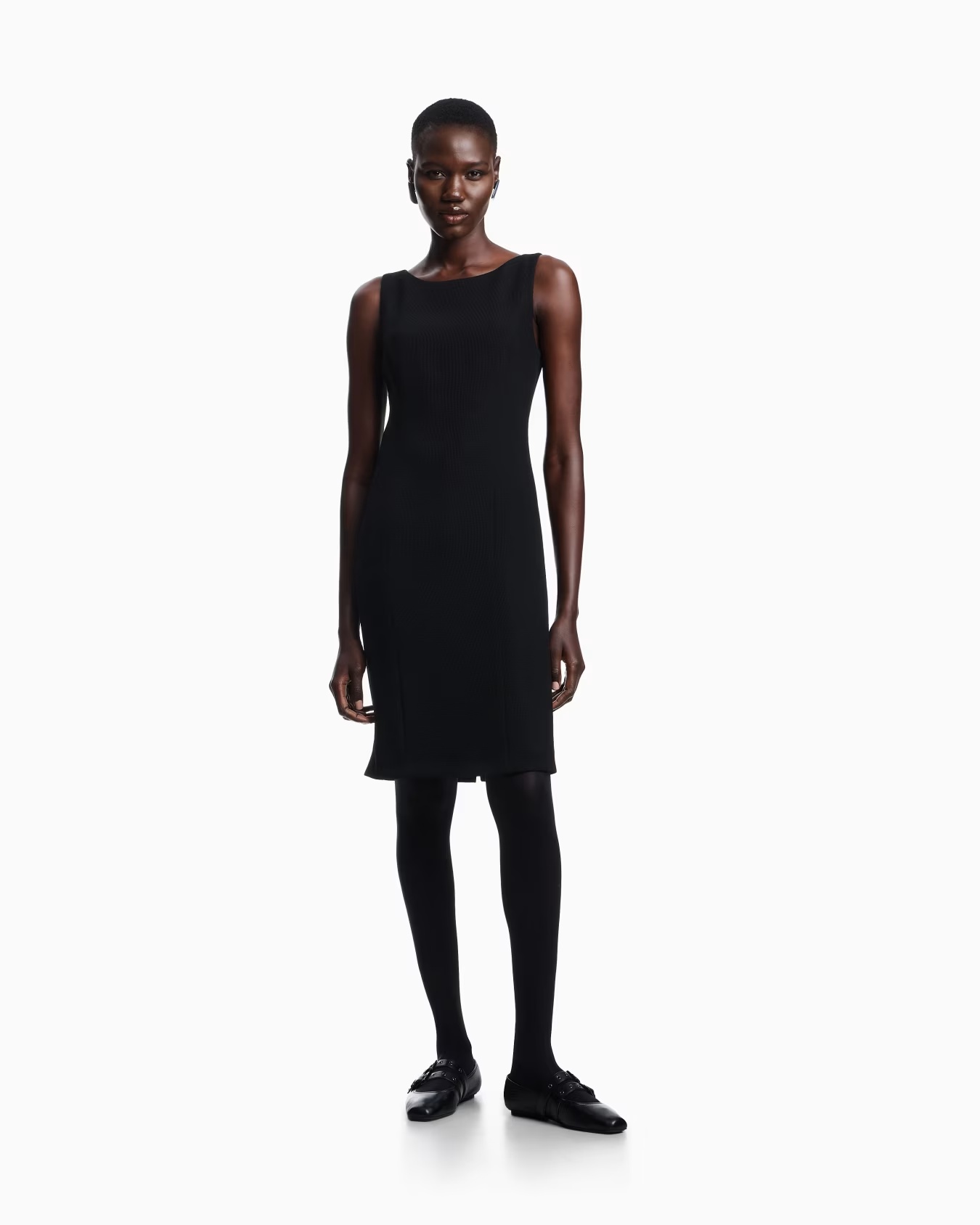 Waffle-weave technical fabric sheath dress 2 Waffle-weave technical fabric sheath dress