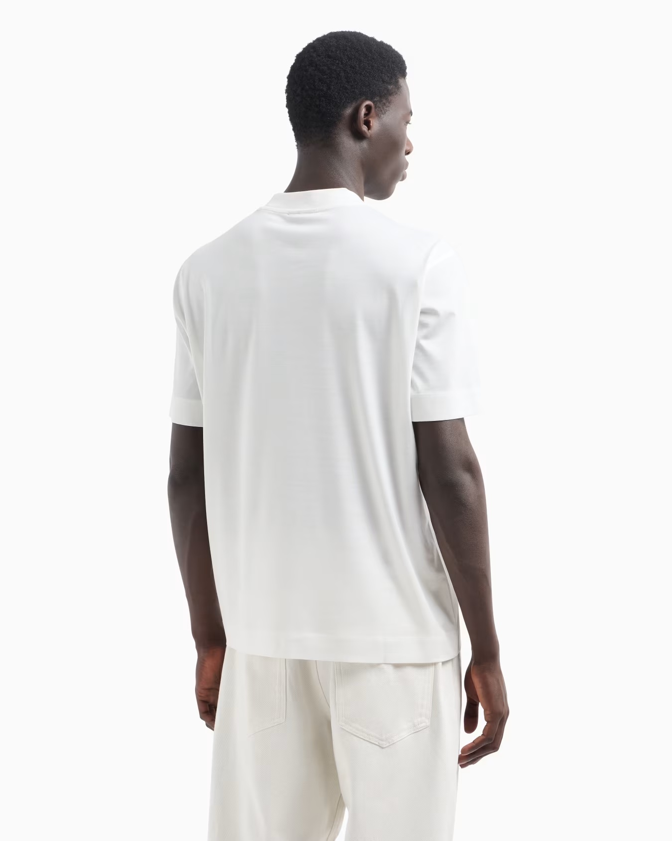 Lyocell-blend jersey T-shirt with embossed logo embroidery 3 Lyocell-blend jersey T-shirt with embossed logo embroidery