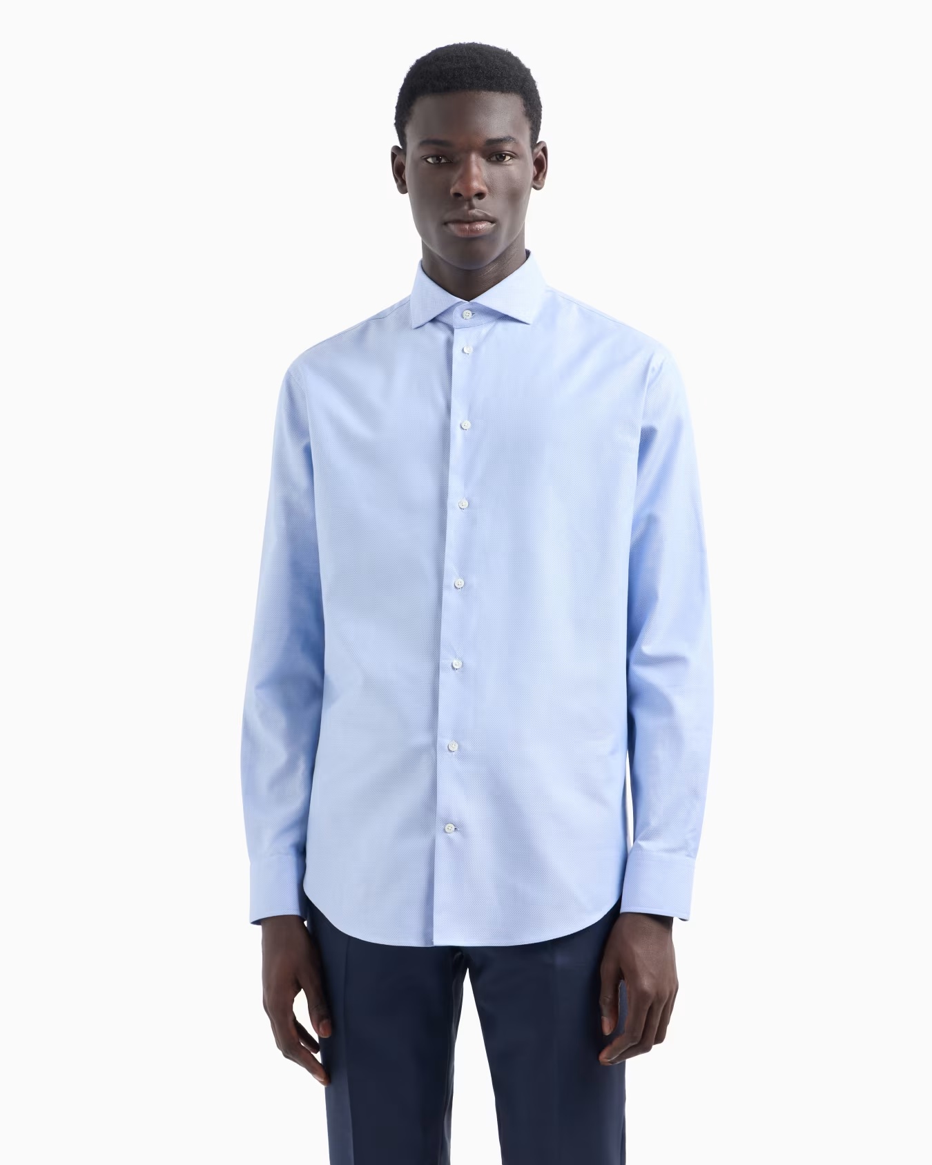 Armure cotton shirt with all-over micro-pattern 2 Armure cotton shirt with all-over micro-pattern