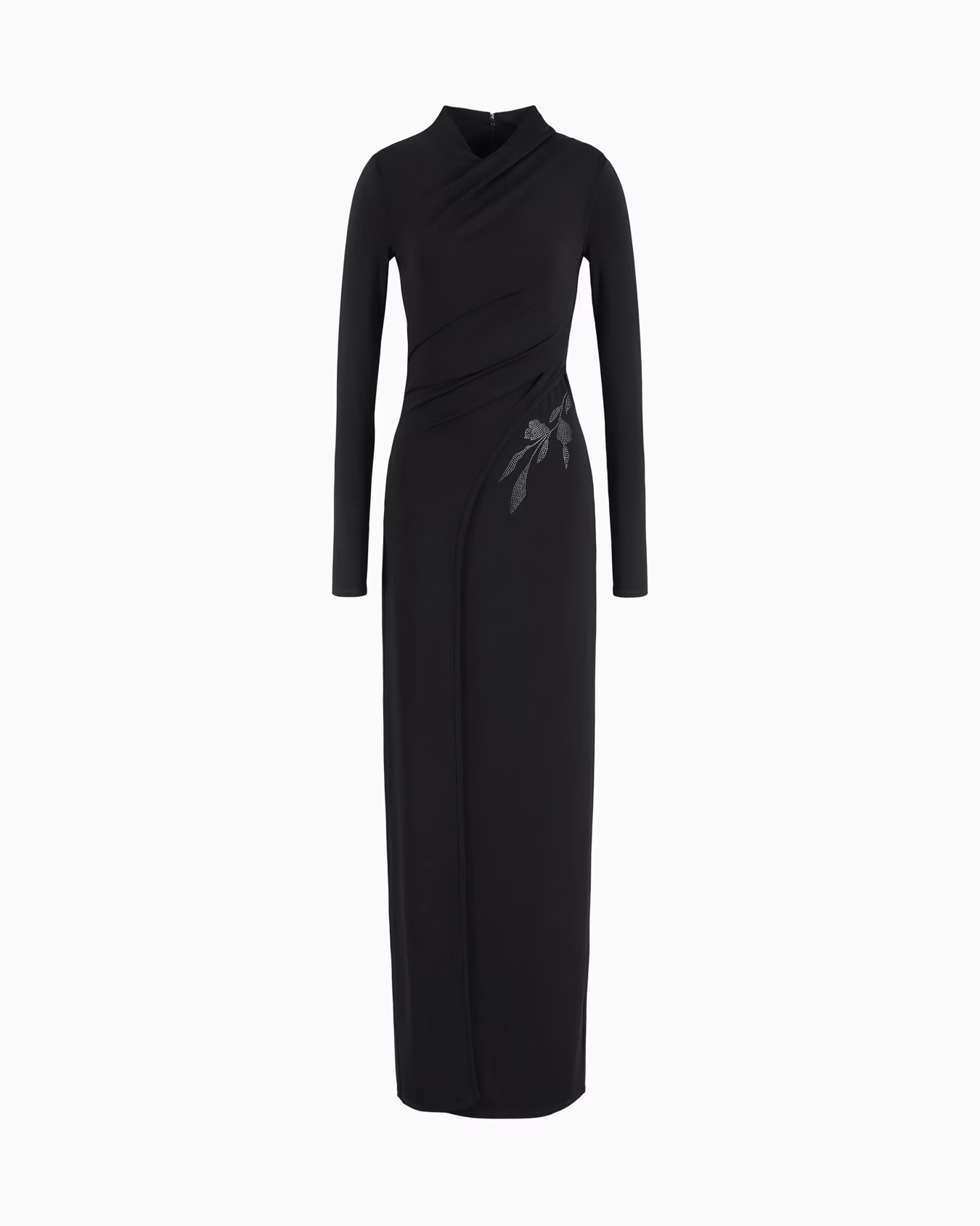 ASV long dress in stretch viscose jersey with rhinestones