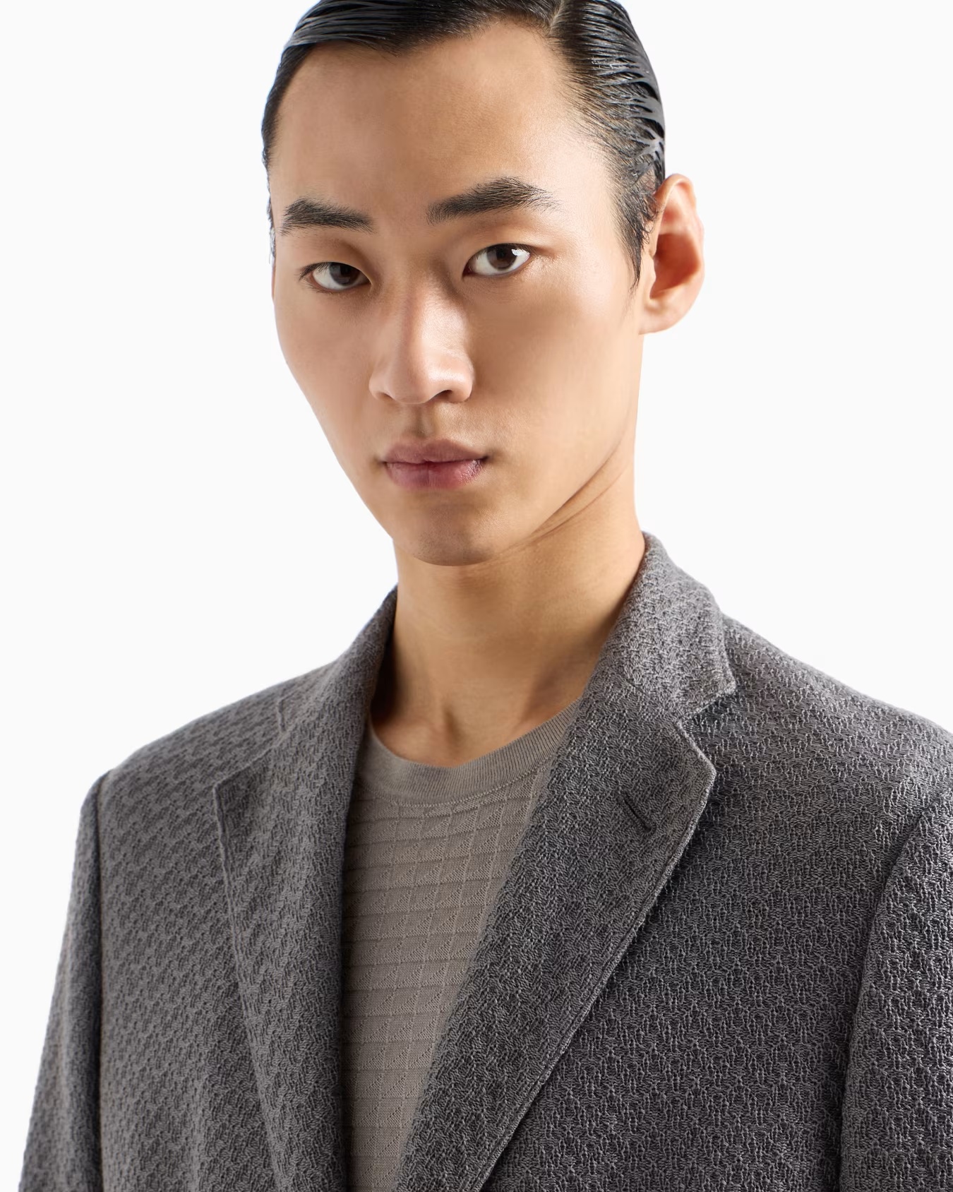 Ultra-lightweight, virgin-wool jacquard knit single-breasted jacket 5 Ultra-lightweight, virgin-wool jacquard knit single-breasted jacket