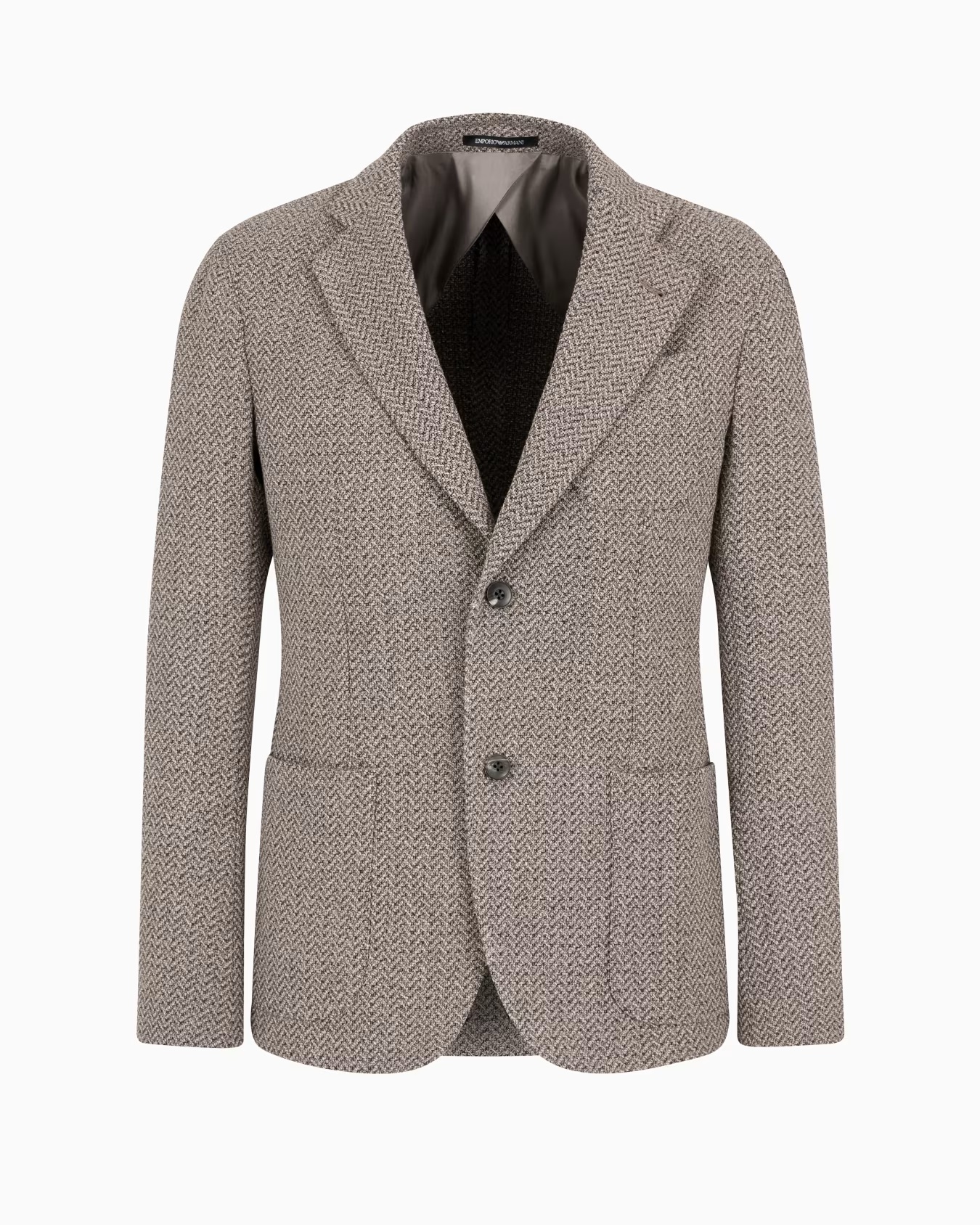 Modern-fit single-breasted jacket in a mouliné virgin-wool blend with chevron motif 1 Modern-fit single-breasted jacket in a mouliné virgin-wool blend with chevron motif