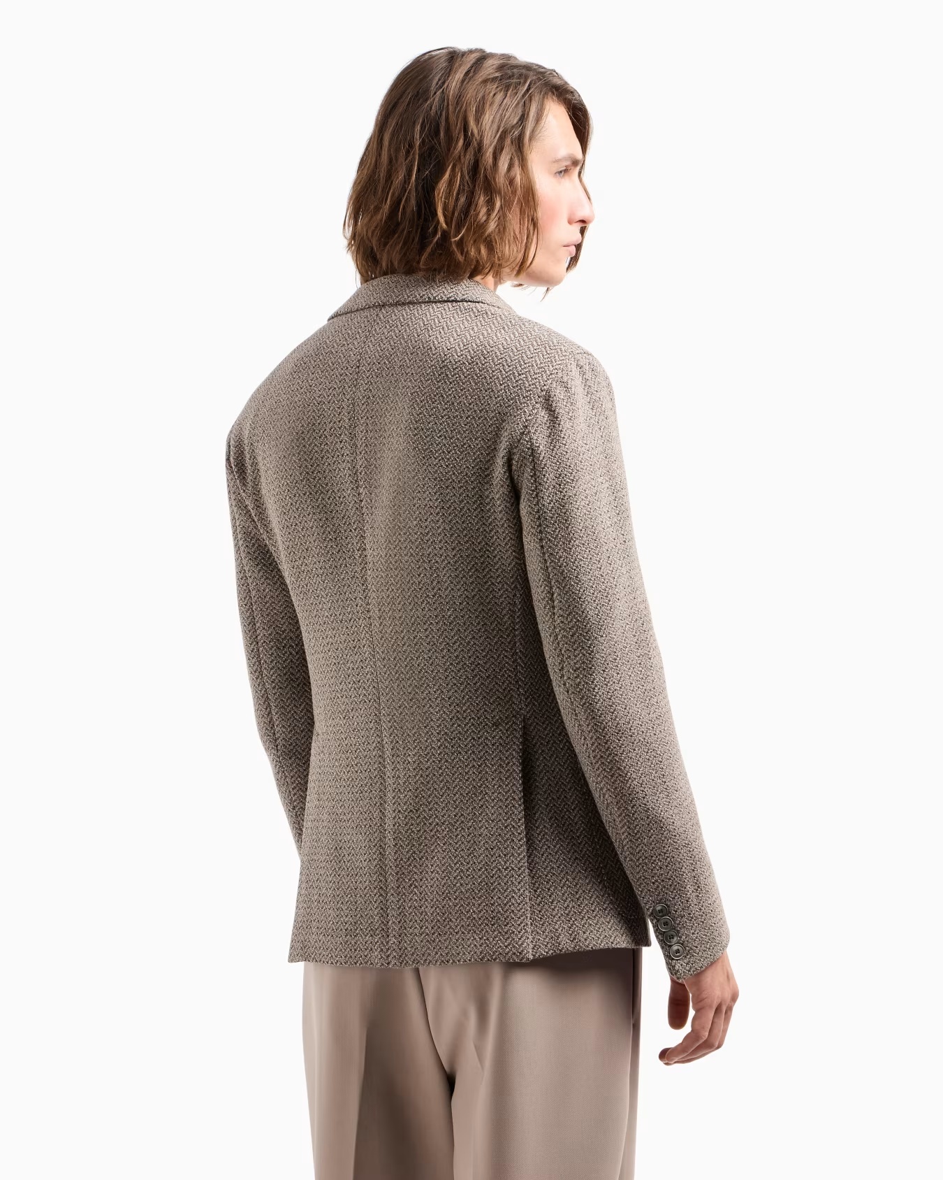 Modern-fit single-breasted jacket in a mouliné virgin-wool blend with chevron motif 3 Modern-fit single-breasted jacket in a mouliné virgin-wool blend with chevron motif