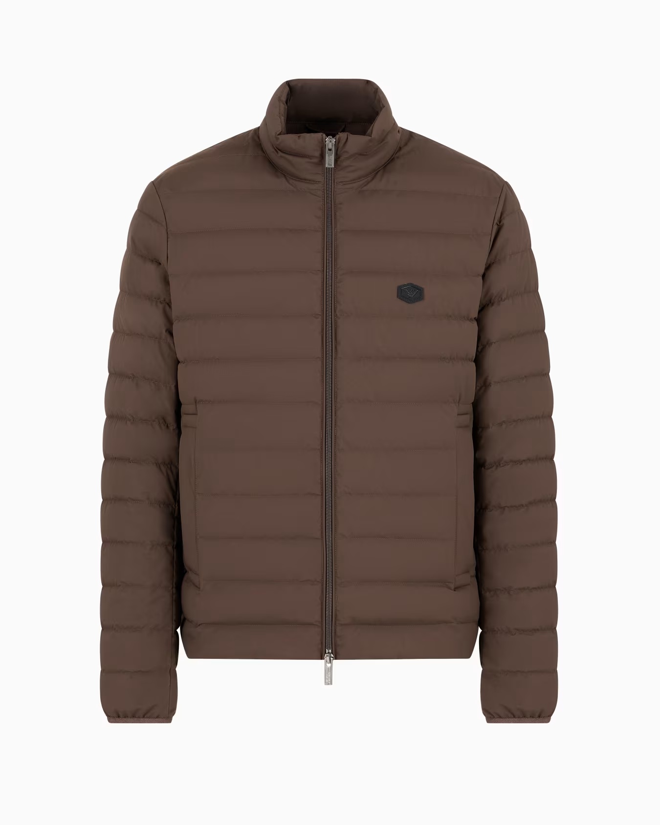 Quilted nylon full-zip down jacket with eagle logo patch 1 Quilted nylon full-zip down jacket with eagle logo patch