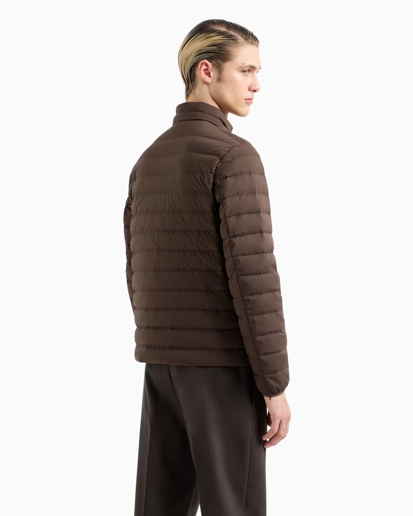 Quilted nylon full-zip down jacket with eagle logo patch 3 Quilted nylon full-zip down jacket with eagle logo patch