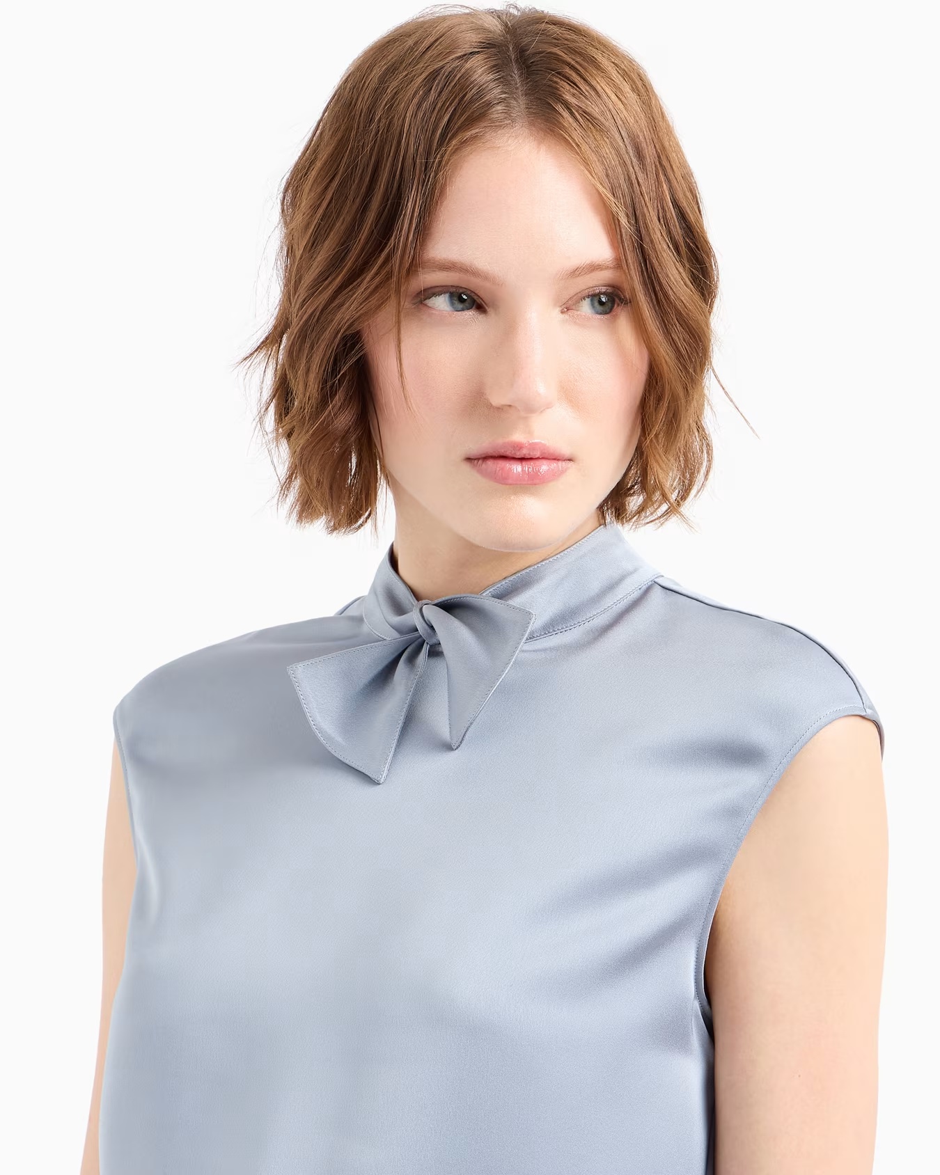 Satin blouse with bow collar 5 Satin blouse with bow collar