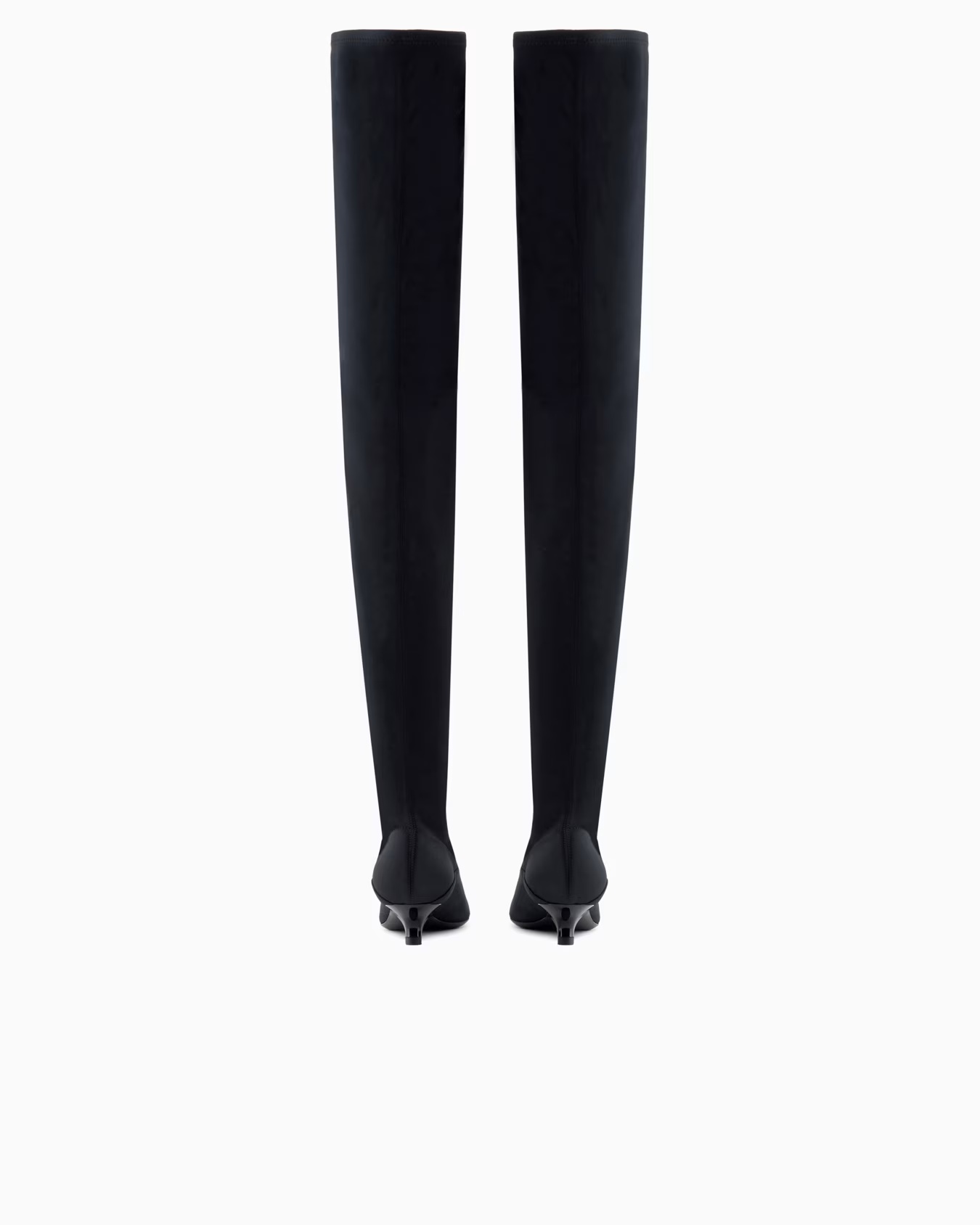 Stretch-satin thigh-high boots with a kitten heel 3 Stretch-satin thigh-high boots with a kitten heel