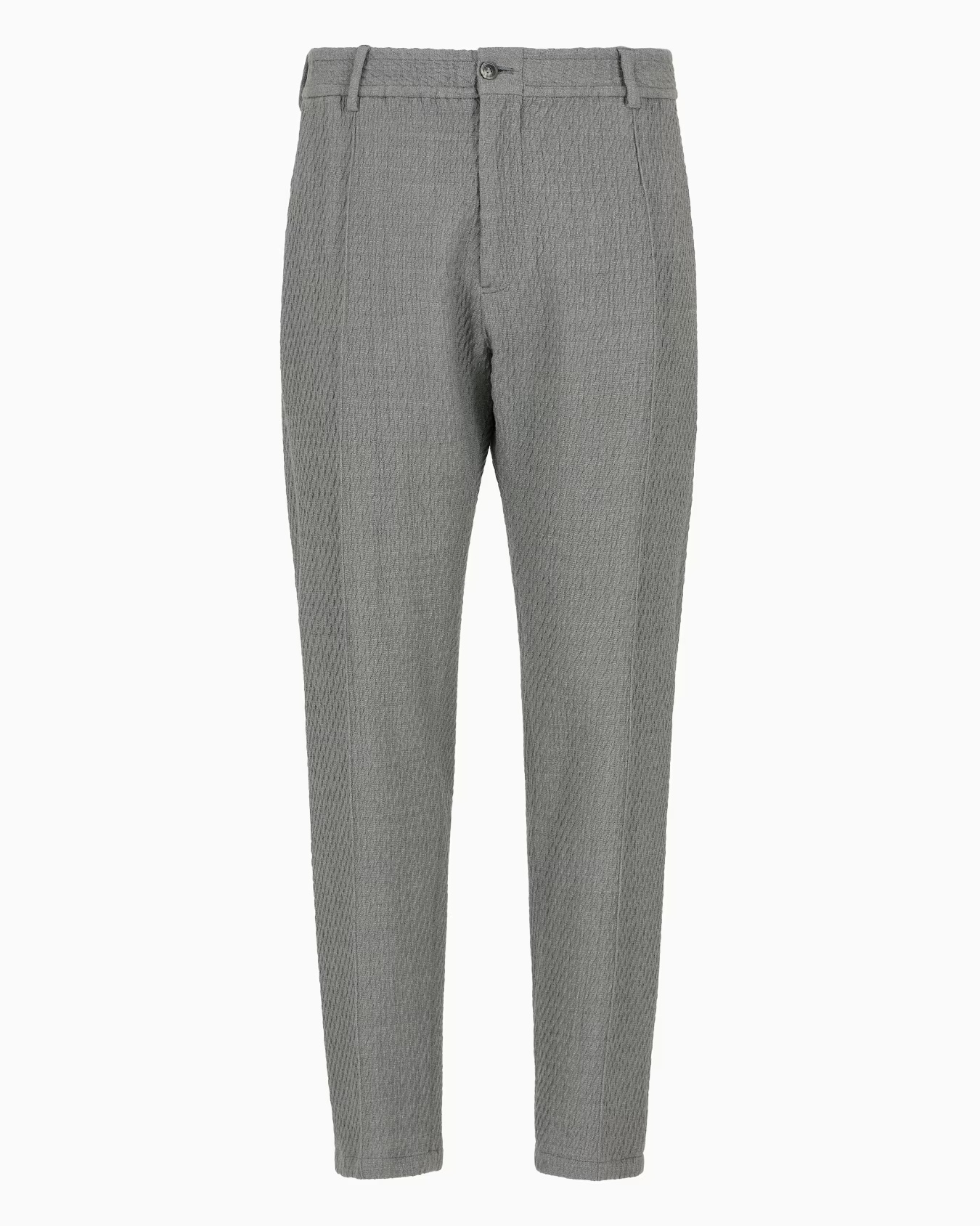 Chinos in 3D-effect virgin-wool stretch-jersey knit with ribs 1 Chinos in 3D-effect virgin-wool stretch-jersey knit with ribs