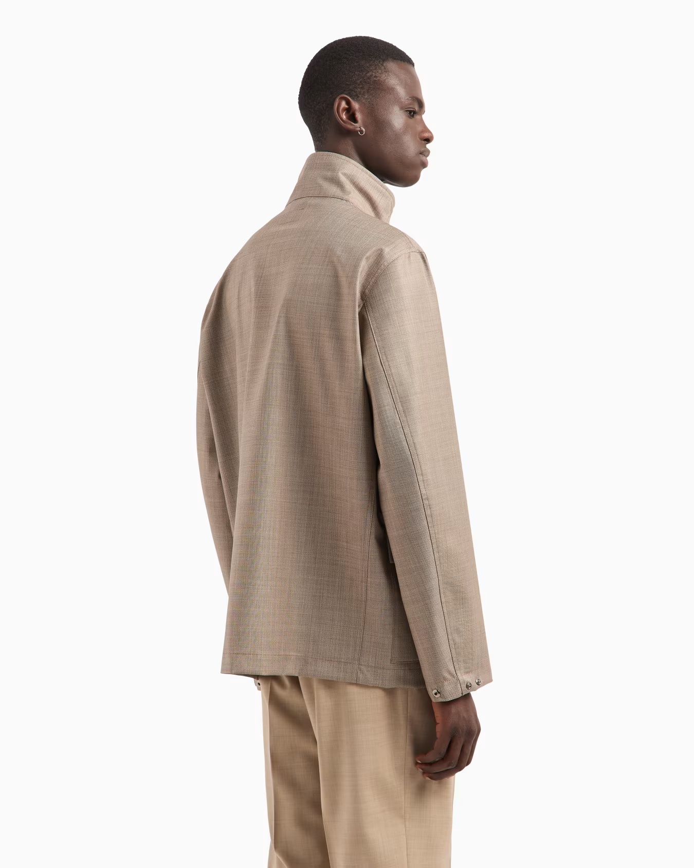 Full-zip blouson in silky-finish bonded grisaille 3 Full-zip blouson in silky-finish bonded grisaille