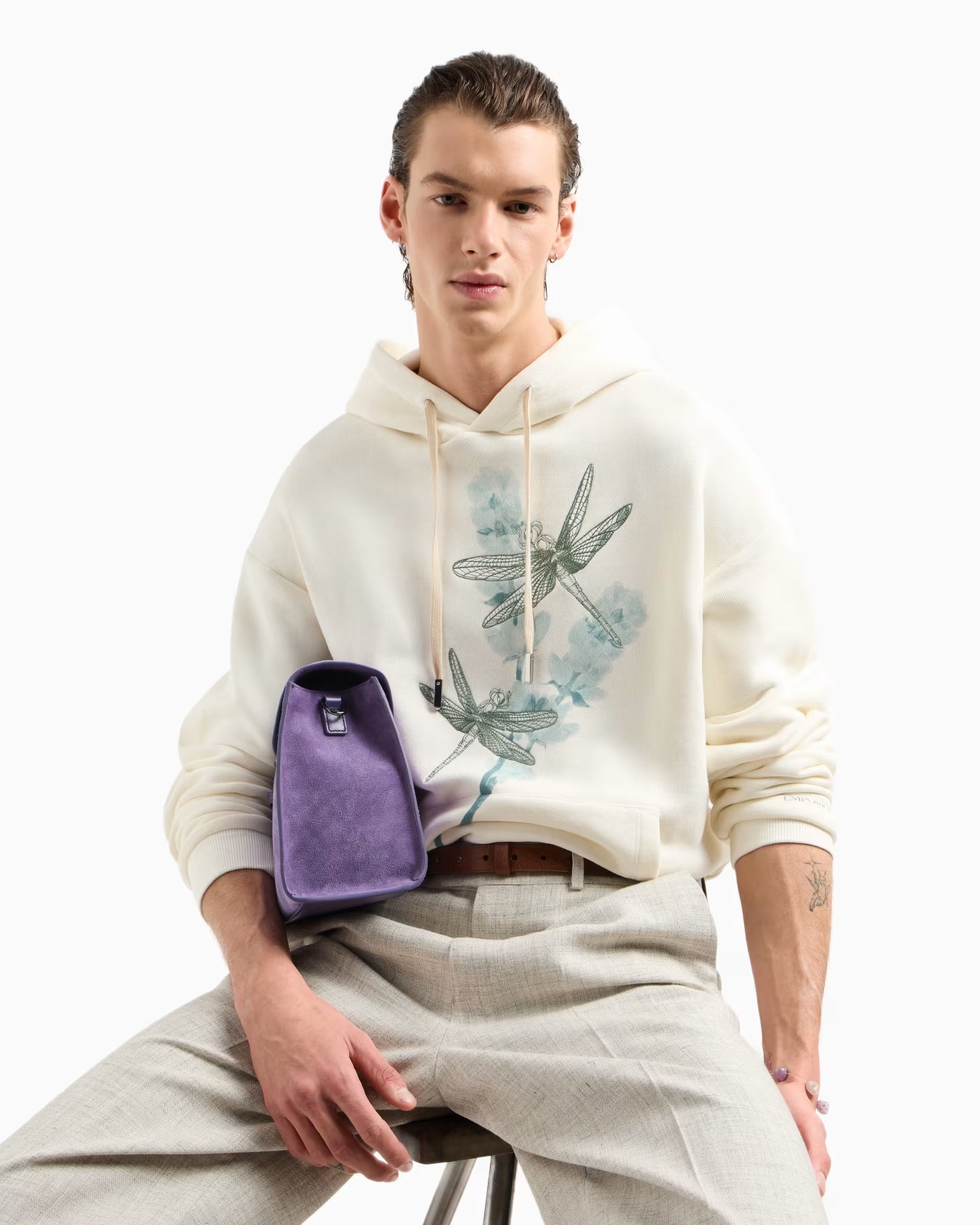 ASV Jersey hooded sweatshirt with dragonfly print and embroidery 6 ASV Jersey hooded sweatshirt with dragonfly print and embroidery