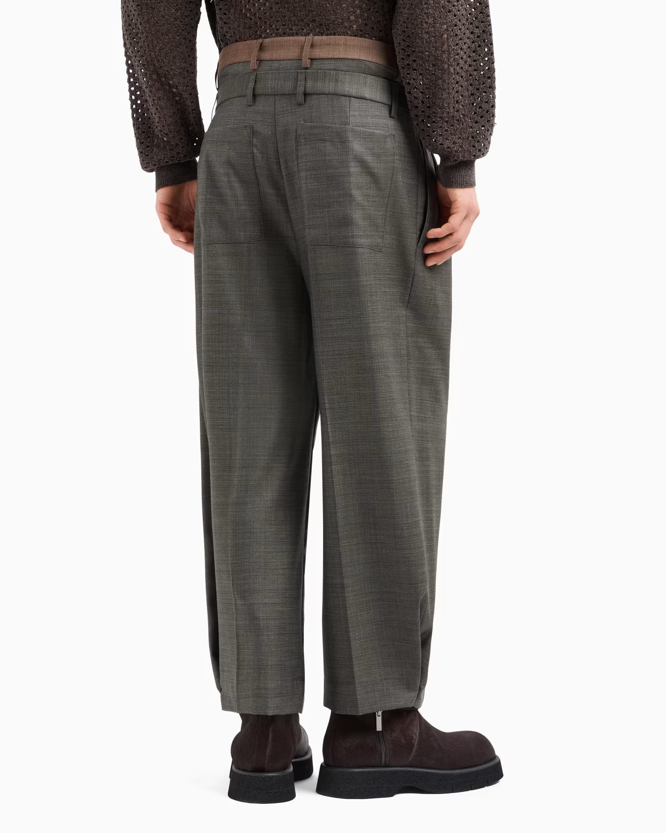 Super 130âs basketweave-effect virgin wool canvas trousers 3 Super 130âs basketweave-effect virgin wool canvas trousers