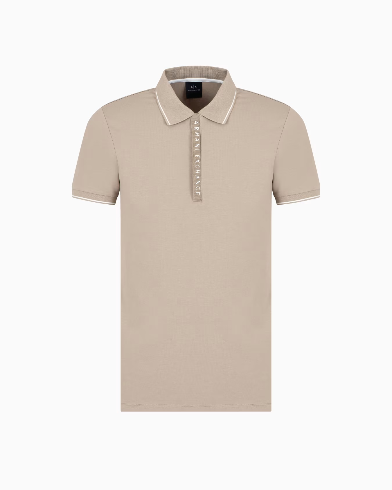 Polo with contrasting logo in cotton spandex
