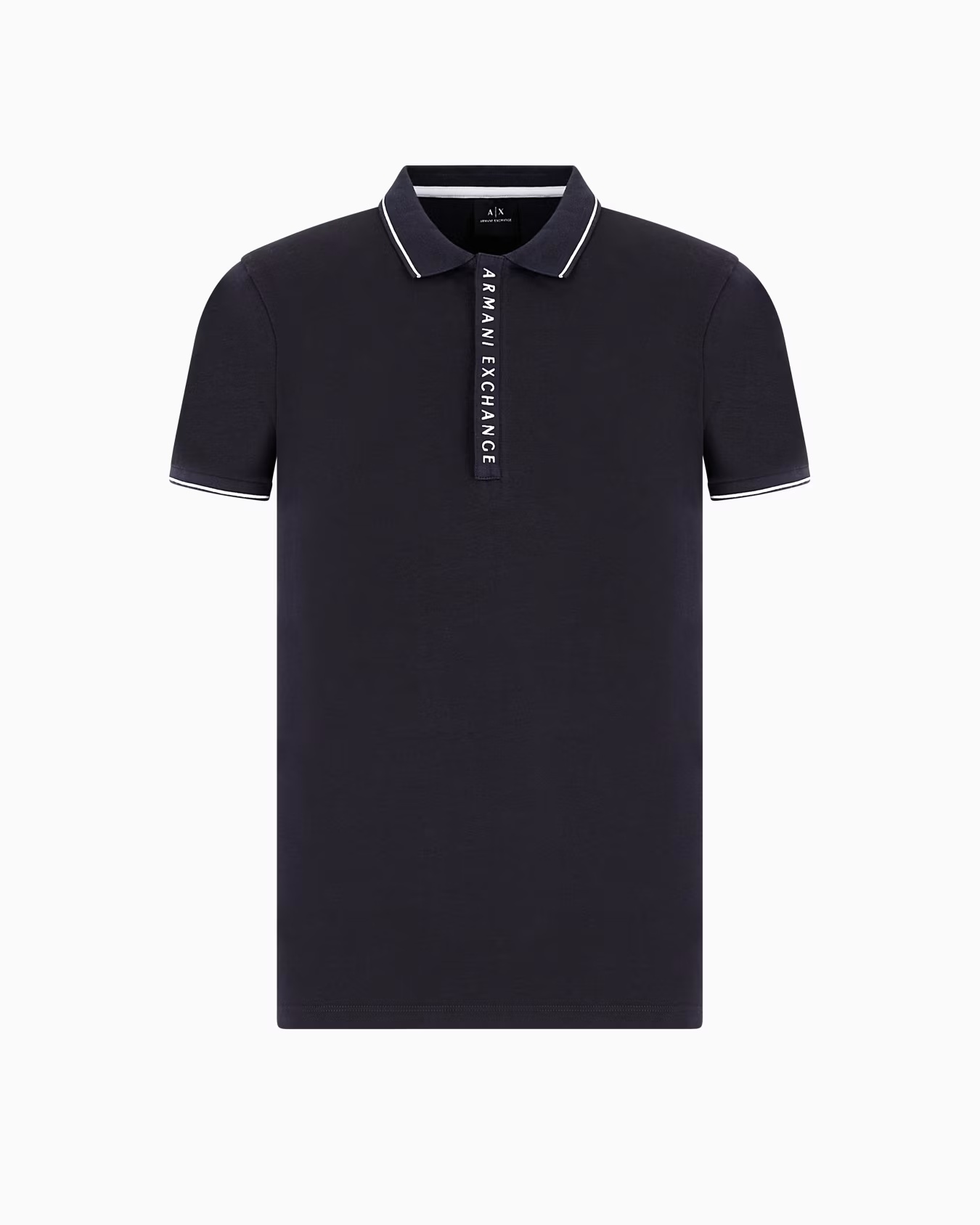 Polo with contrasting logo in cotton spandex
