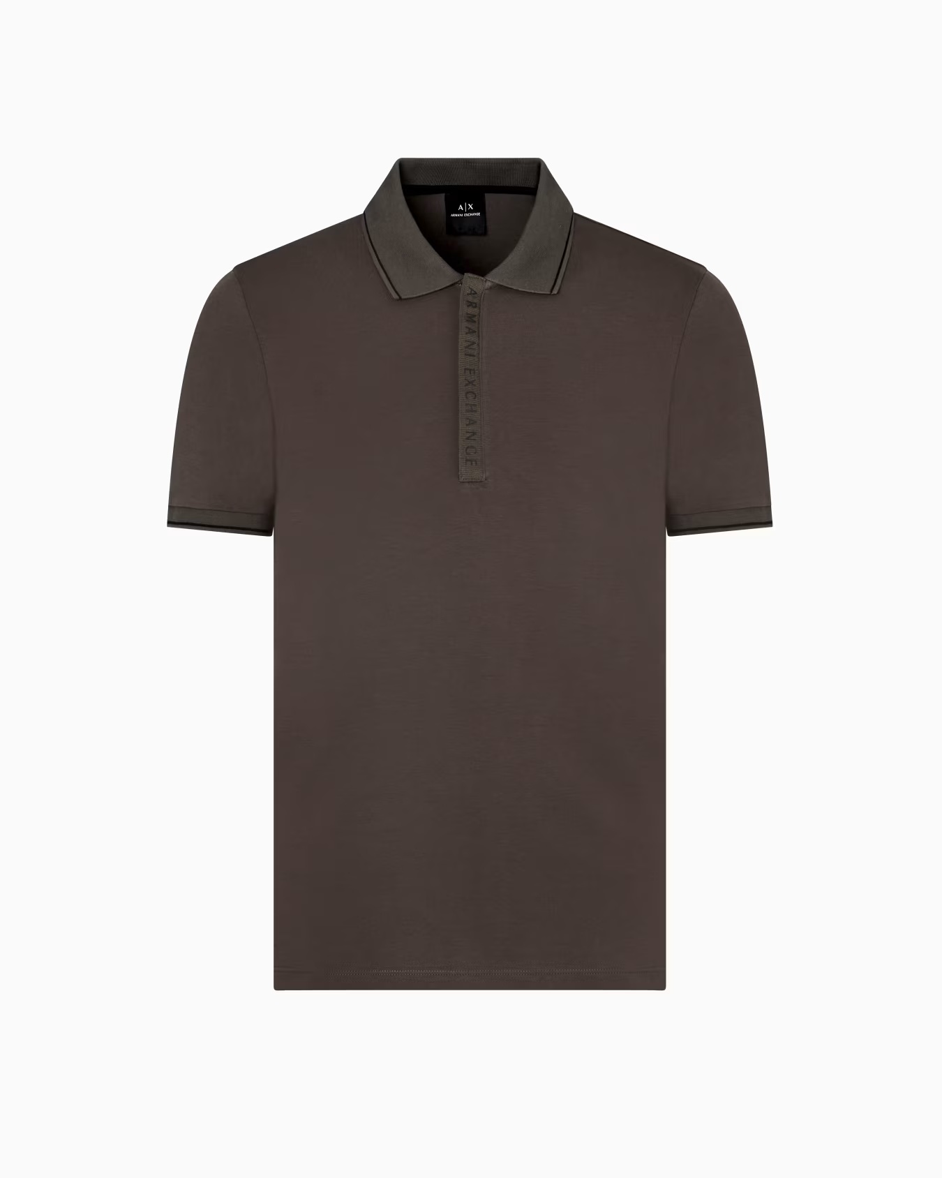 Polo with contrasting logo in cotton spandex