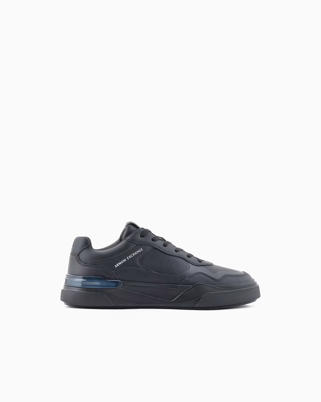 Eco-leather sneakers with decorative stitching