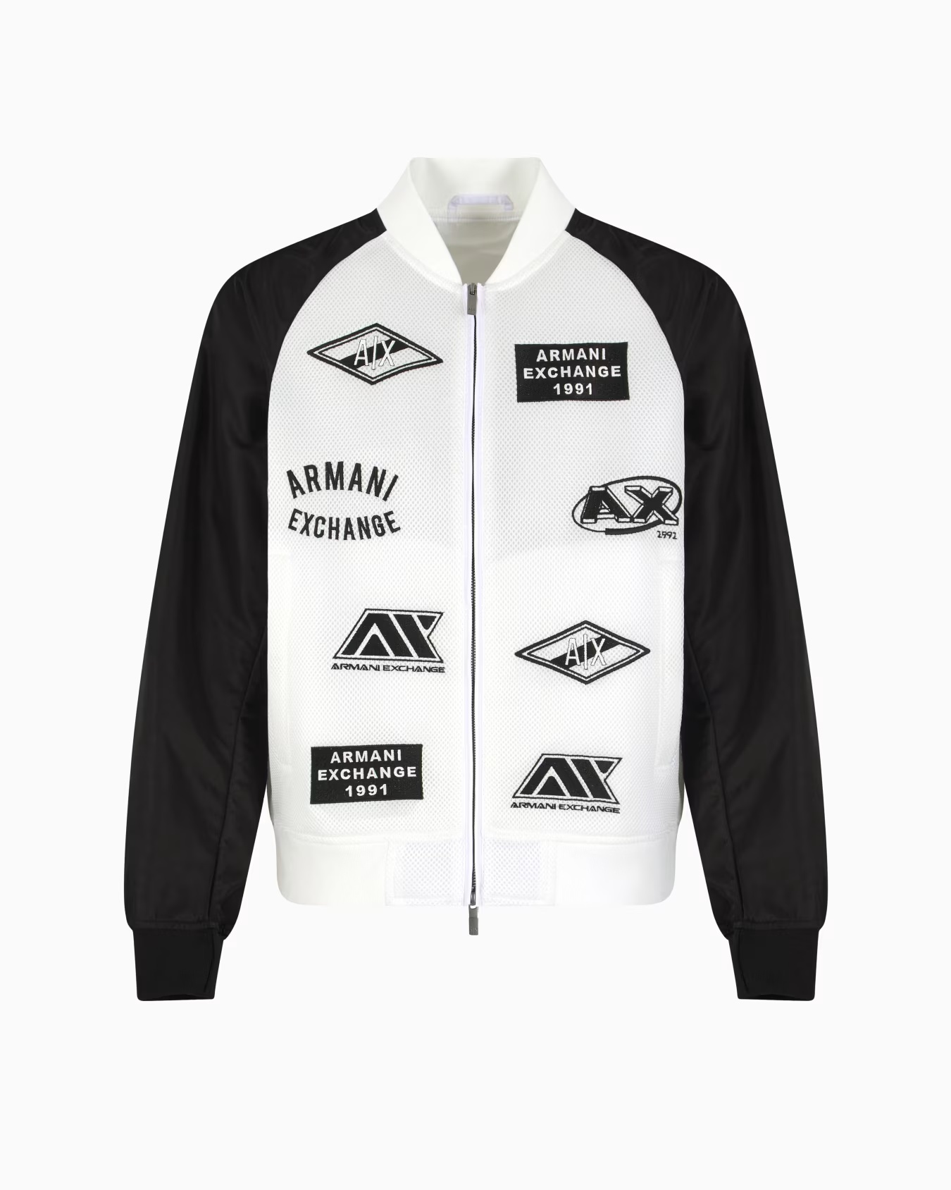 Bomber jacket with logo patches