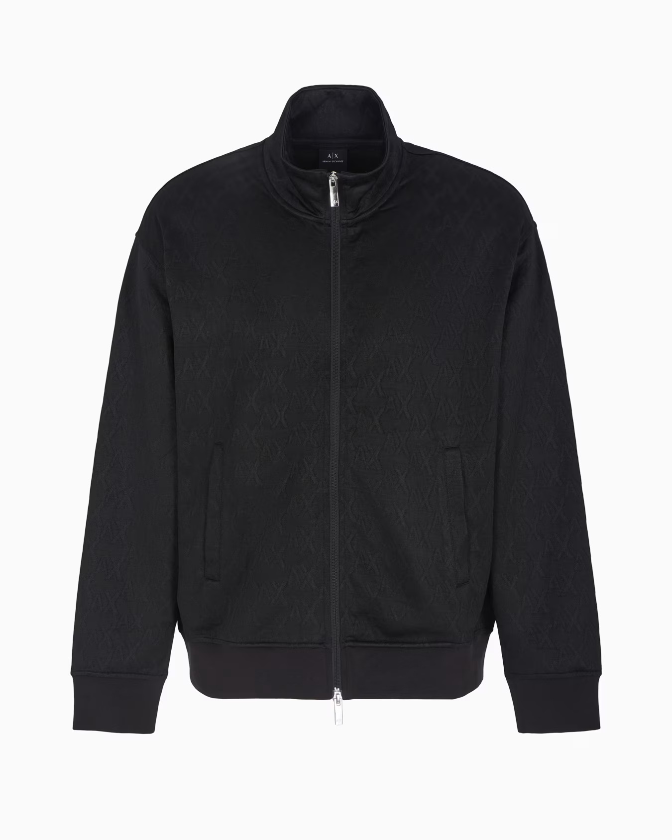 Zip-up sweatshirt in allover tone-on-tone monogram fabric 1 Zip-up sweatshirt in allover tone-on-tone monogram fabric