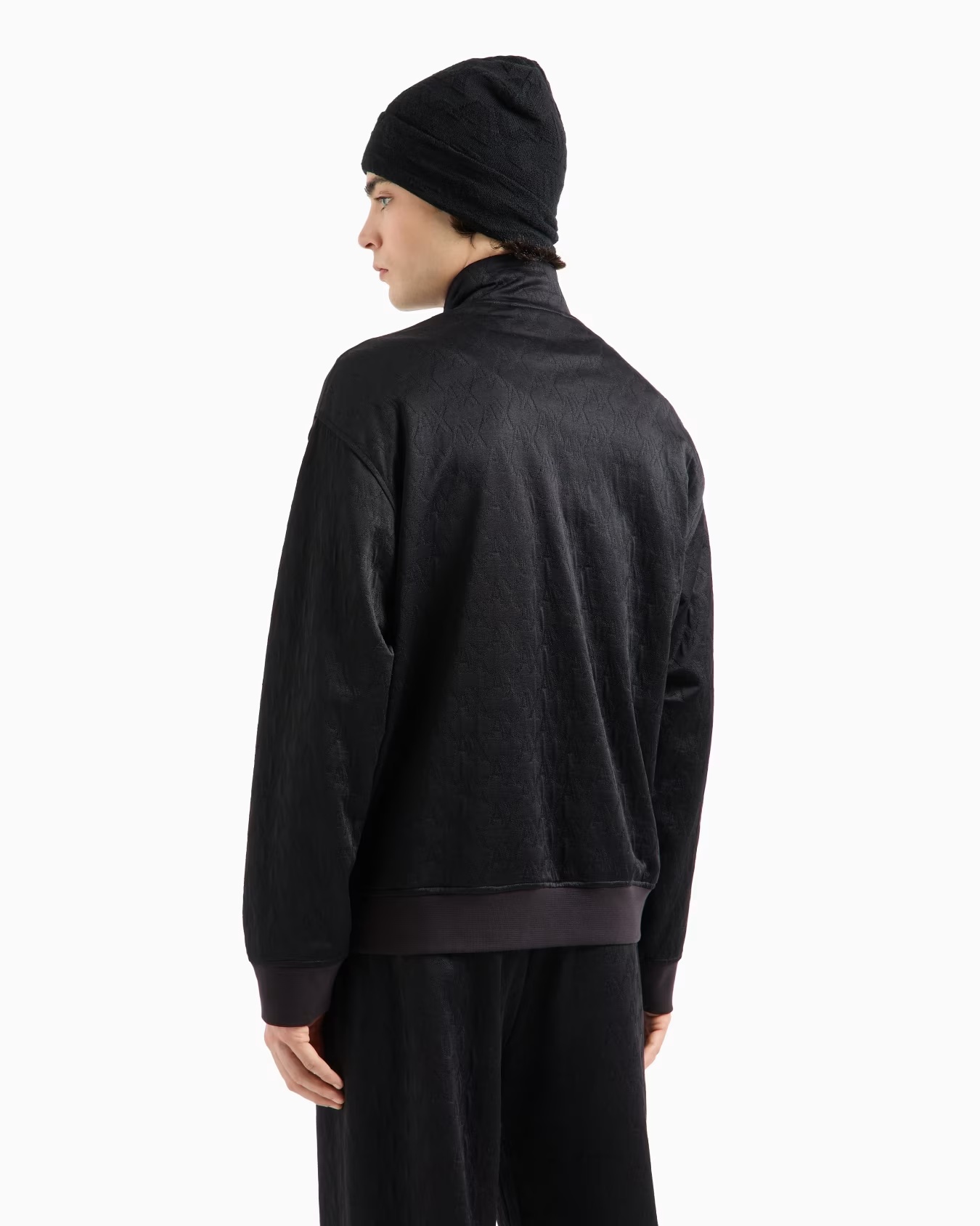 Zip-up sweatshirt in allover tone-on-tone monogram fabric 3 Zip-up sweatshirt in allover tone-on-tone monogram fabric