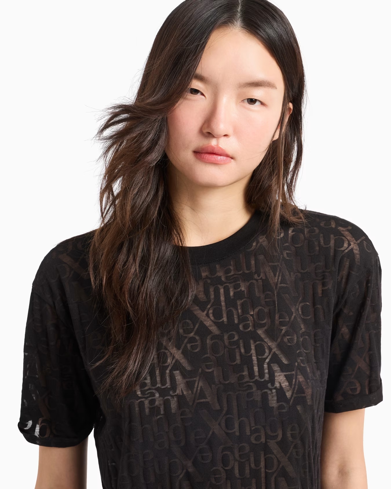 Relaxed fit T-shirt in flamed fabric with logo 5 Relaxed fit T-shirt in flamed fabric with logo