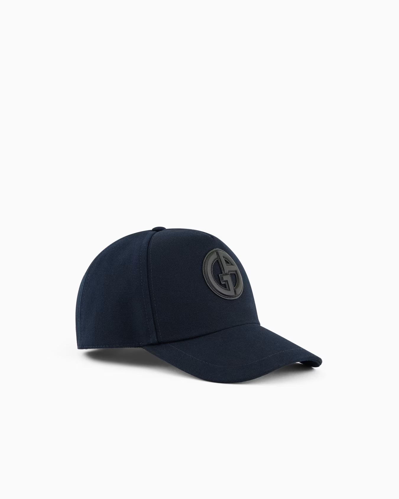 Cotton baseball cap with leather logo