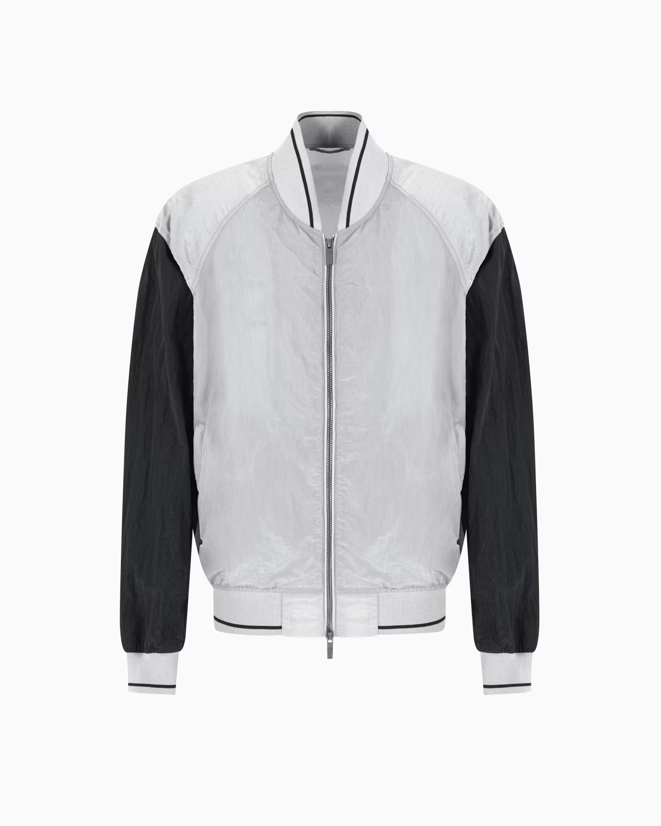 Bomber jacket with contrasting sleeves