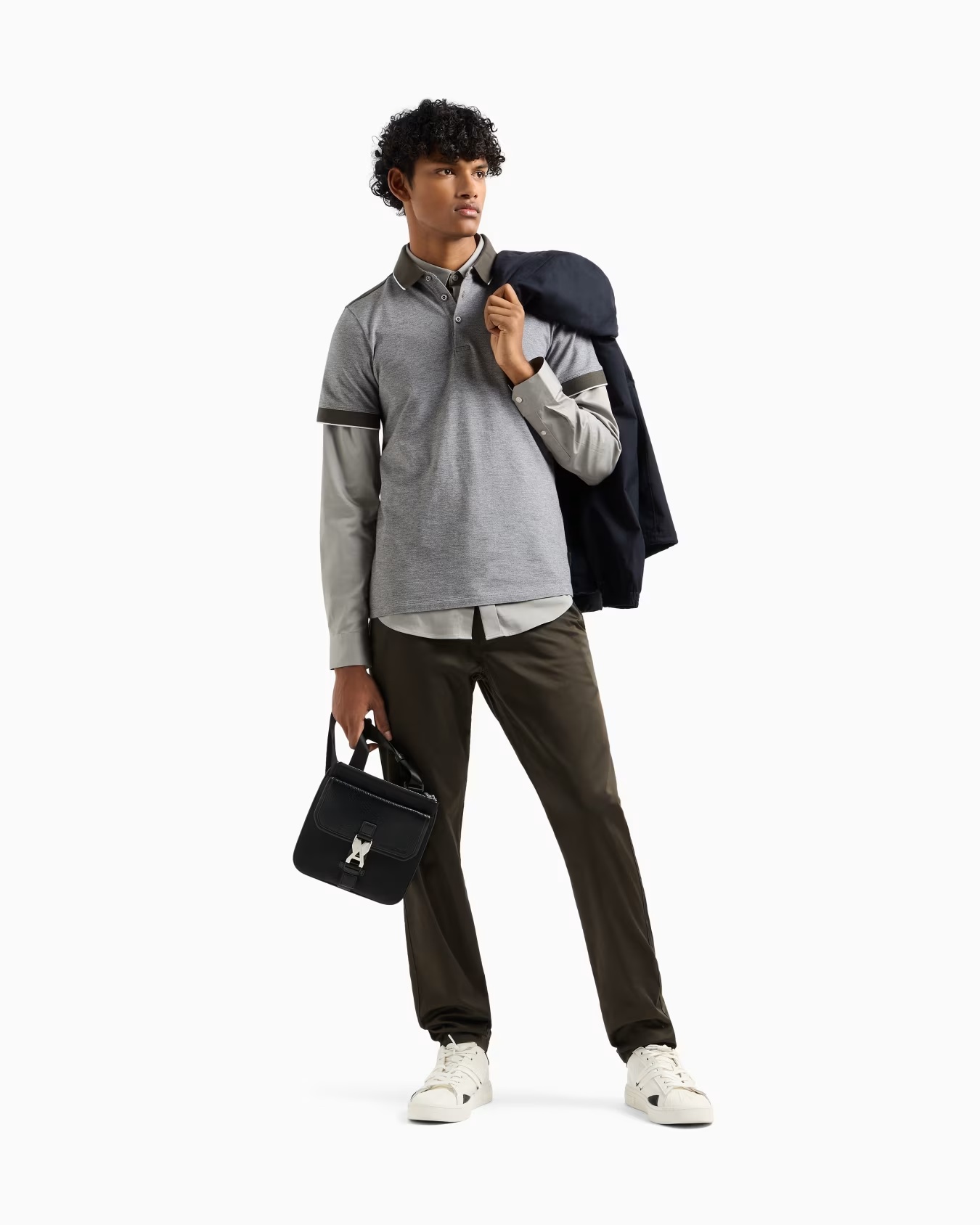 Cotton polo with contrasting details 2 Cotton polo with contrasting details