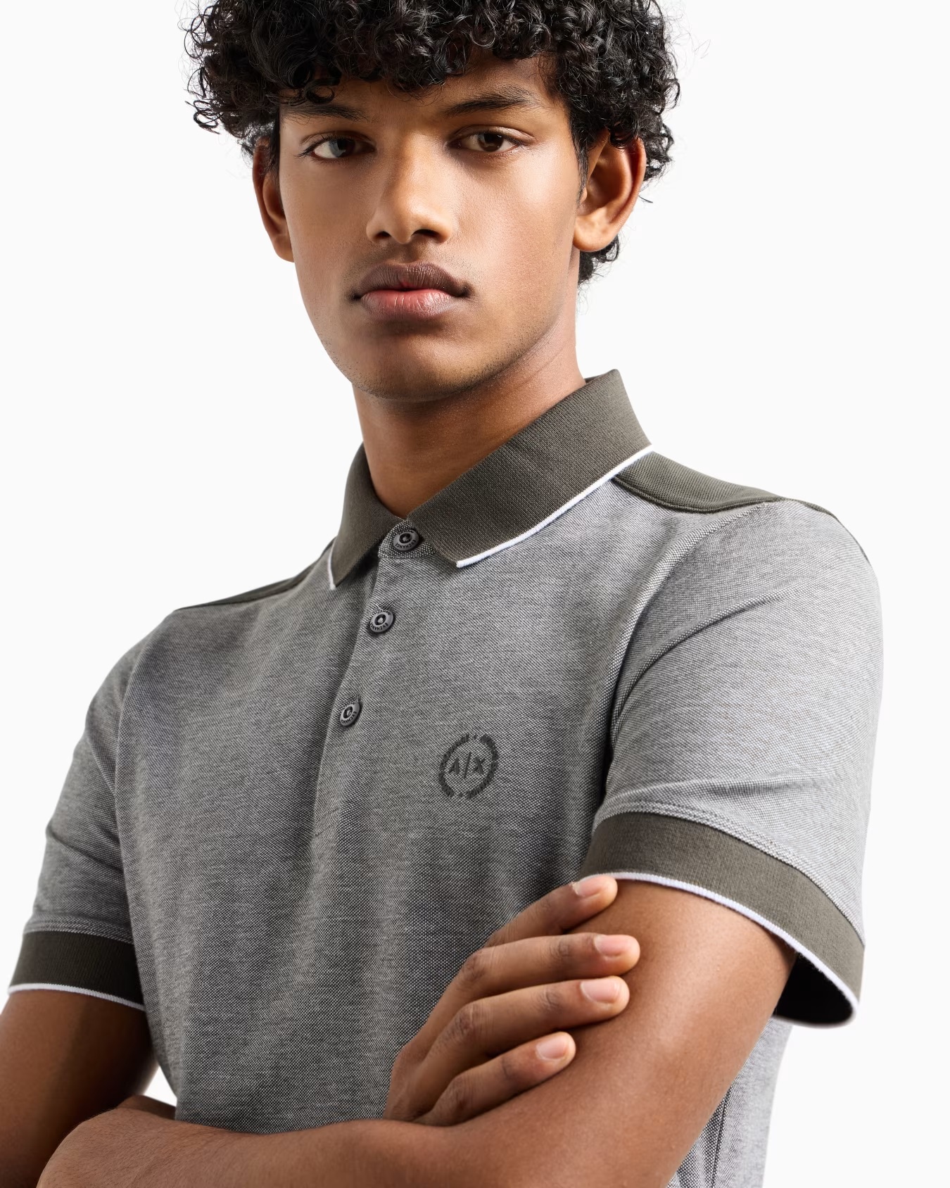 Cotton polo with contrasting details 5 Cotton polo with contrasting details