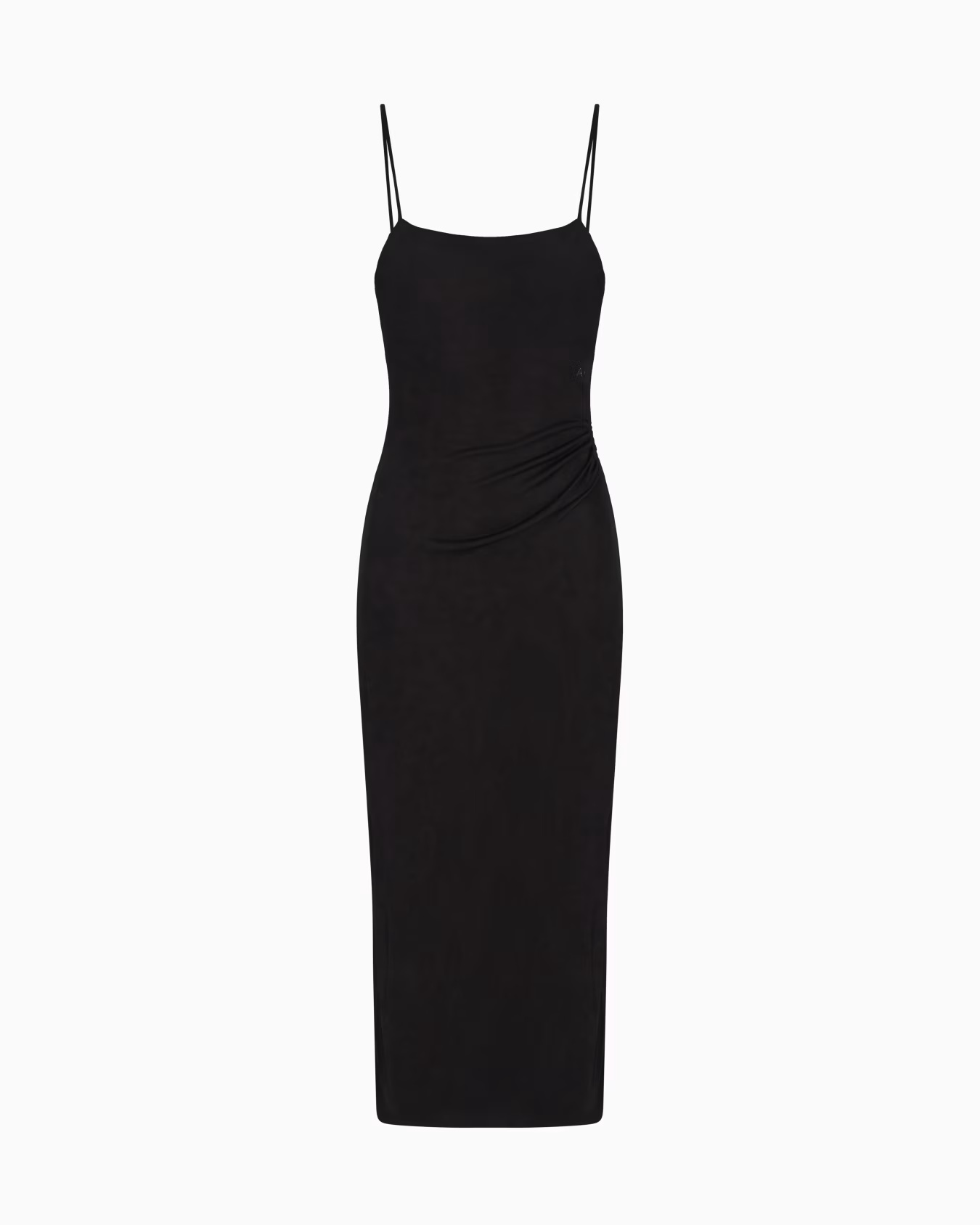 Long jersey dress with drape 1 Long jersey dress with drape