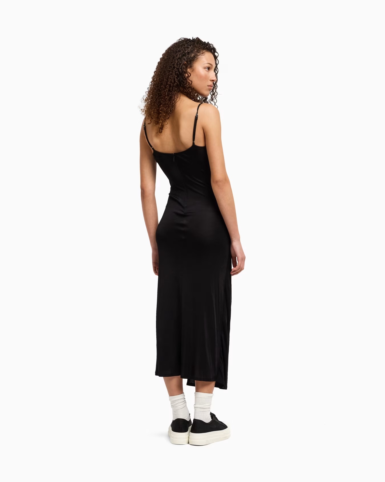 Long jersey dress with drape 3 Long jersey dress with drape