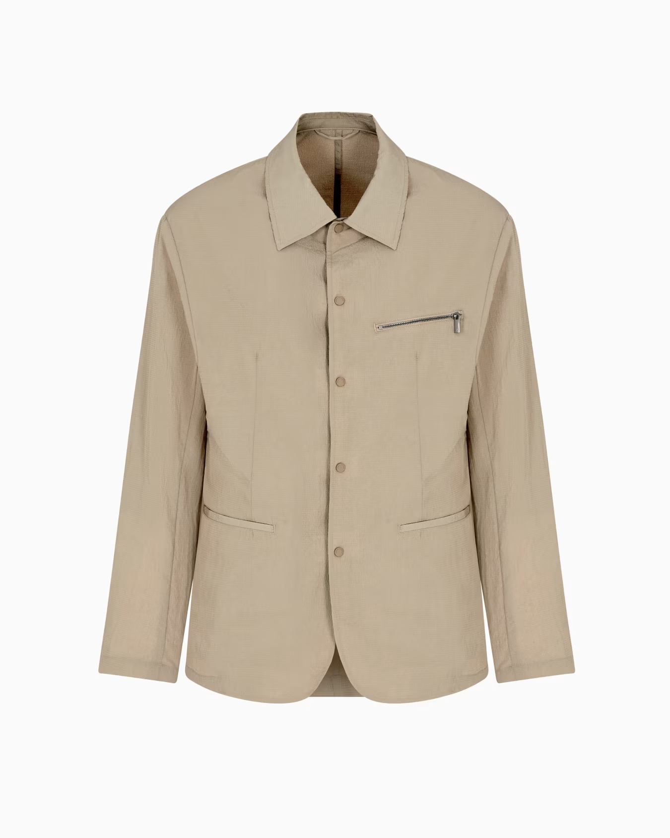 Nylon seersucker jacket zip pocket