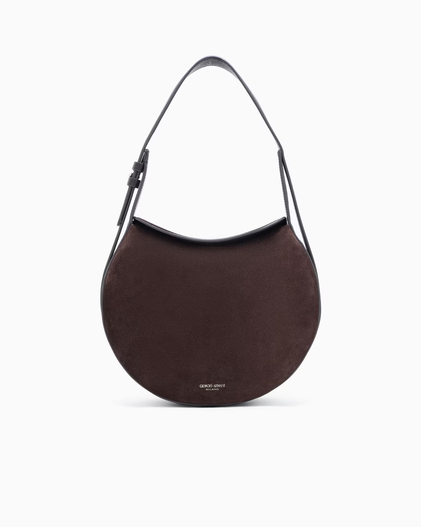 Large shoulder bag in suede and pebbled calfskin