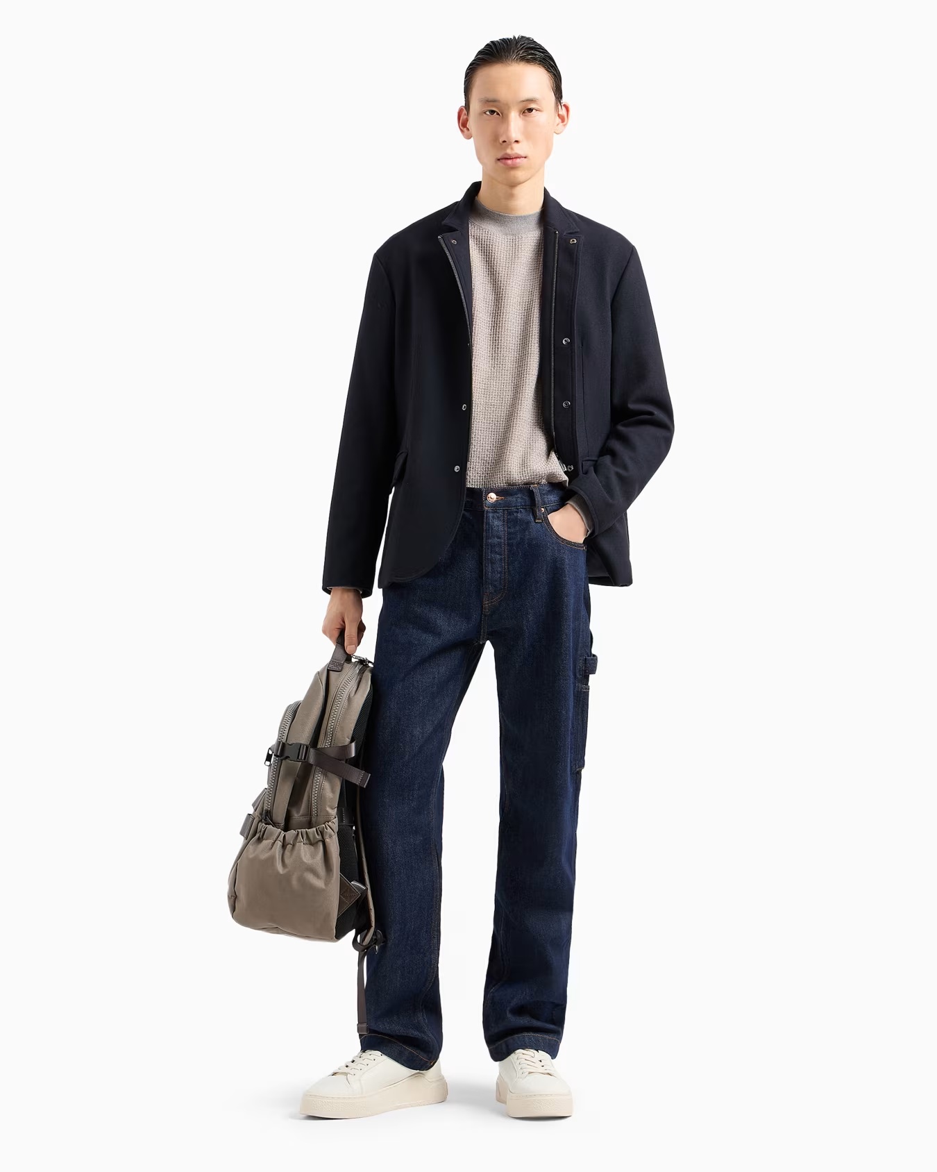 Single-breasted jacket with buttons and zip 4 Single-breasted jacket with buttons and zip