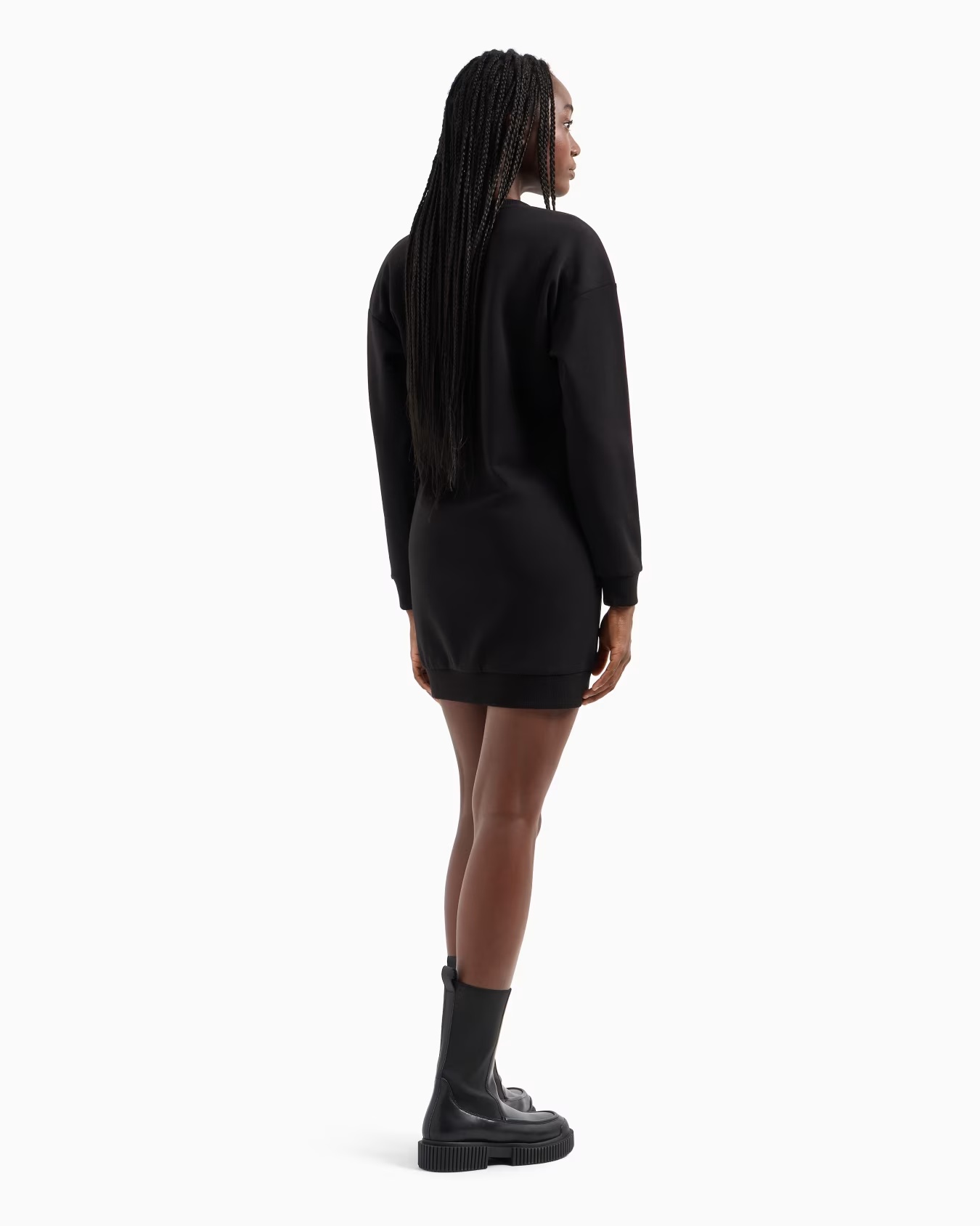 French terry midi dress with embroidered logo 3 French terry midi dress with embroidered logo