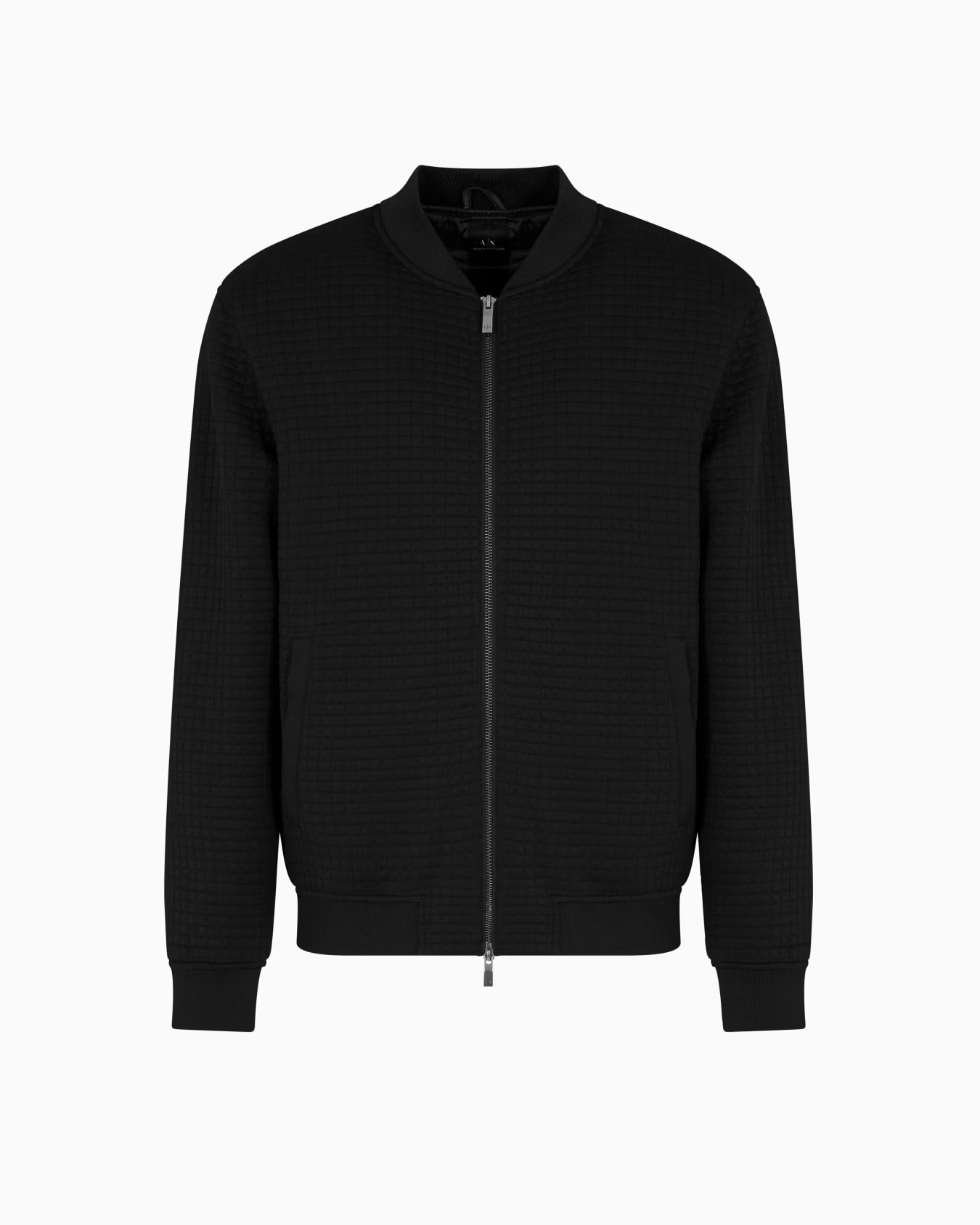Bomber jacket with zip in stretch fabric