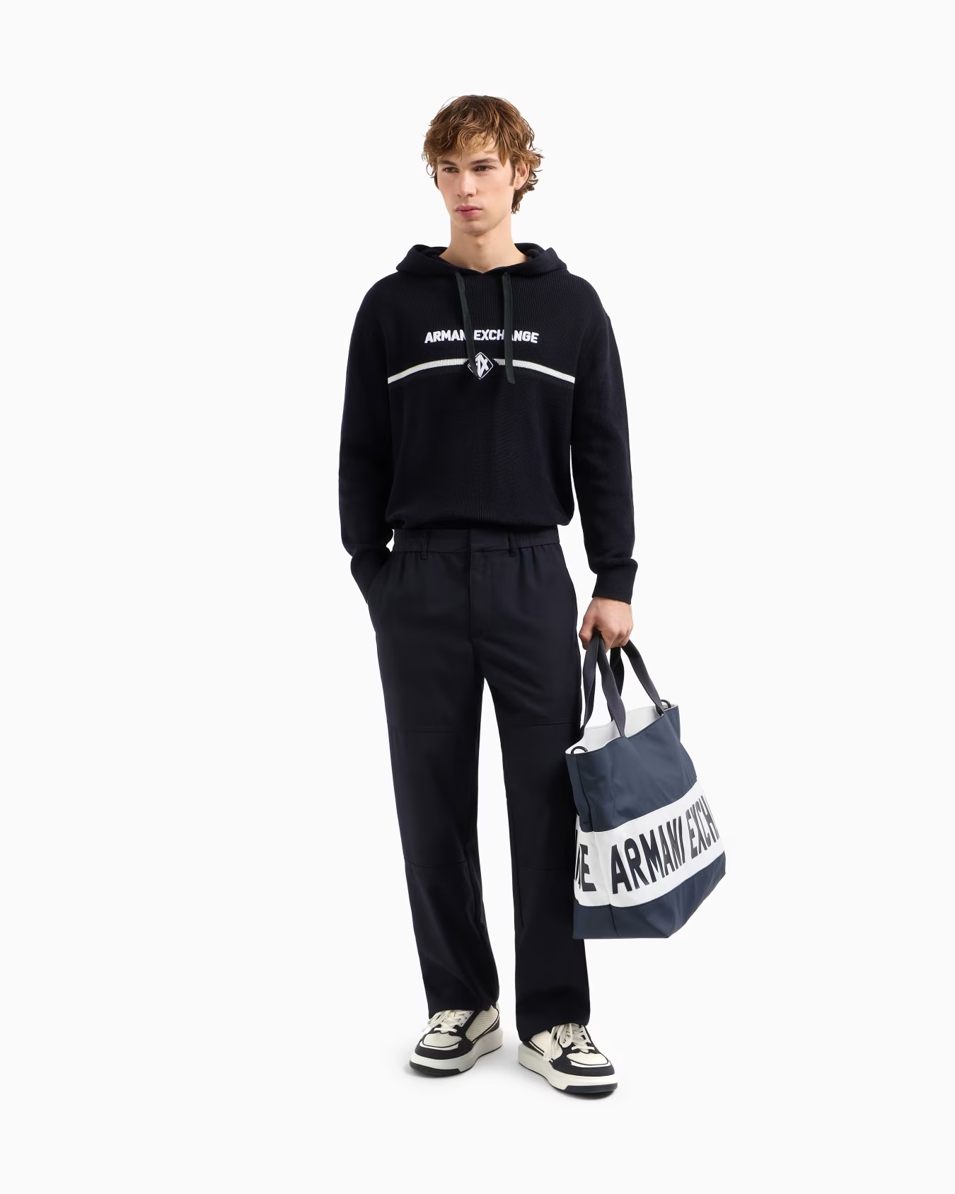 Cotton hoodie with central logo 2 Cotton hoodie with central logo