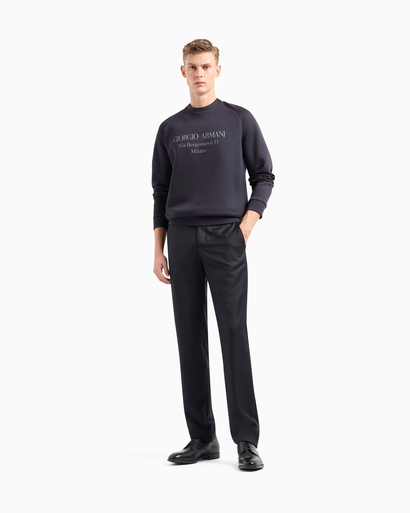 Borgonuovo 11 sweatshirt in cotton double jersey 2 Borgonuovo 11 sweatshirt in cotton double jersey