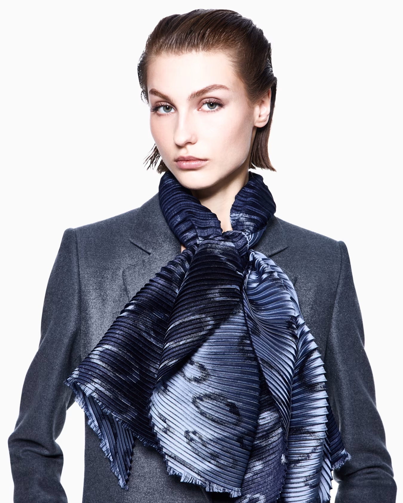 Pleated silk-blend scarf 3 Pleated silk-blend scarf
