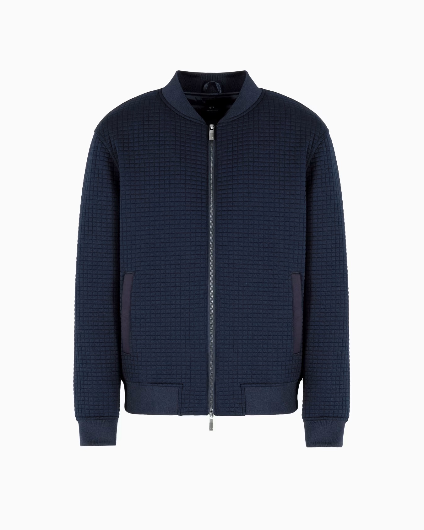 Bomber jacket with zip in stretch fabric